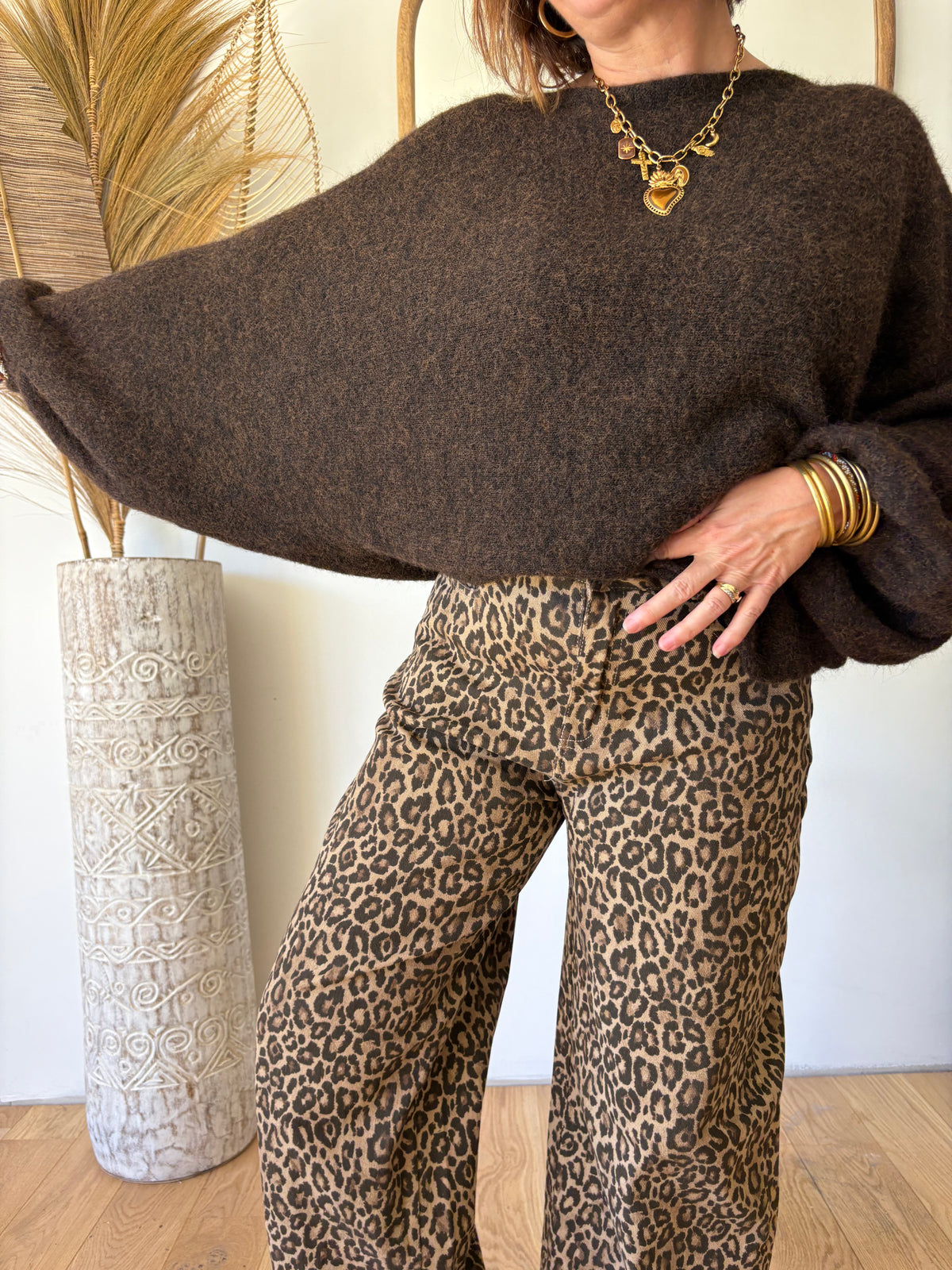 Jean barrel Savana léopard