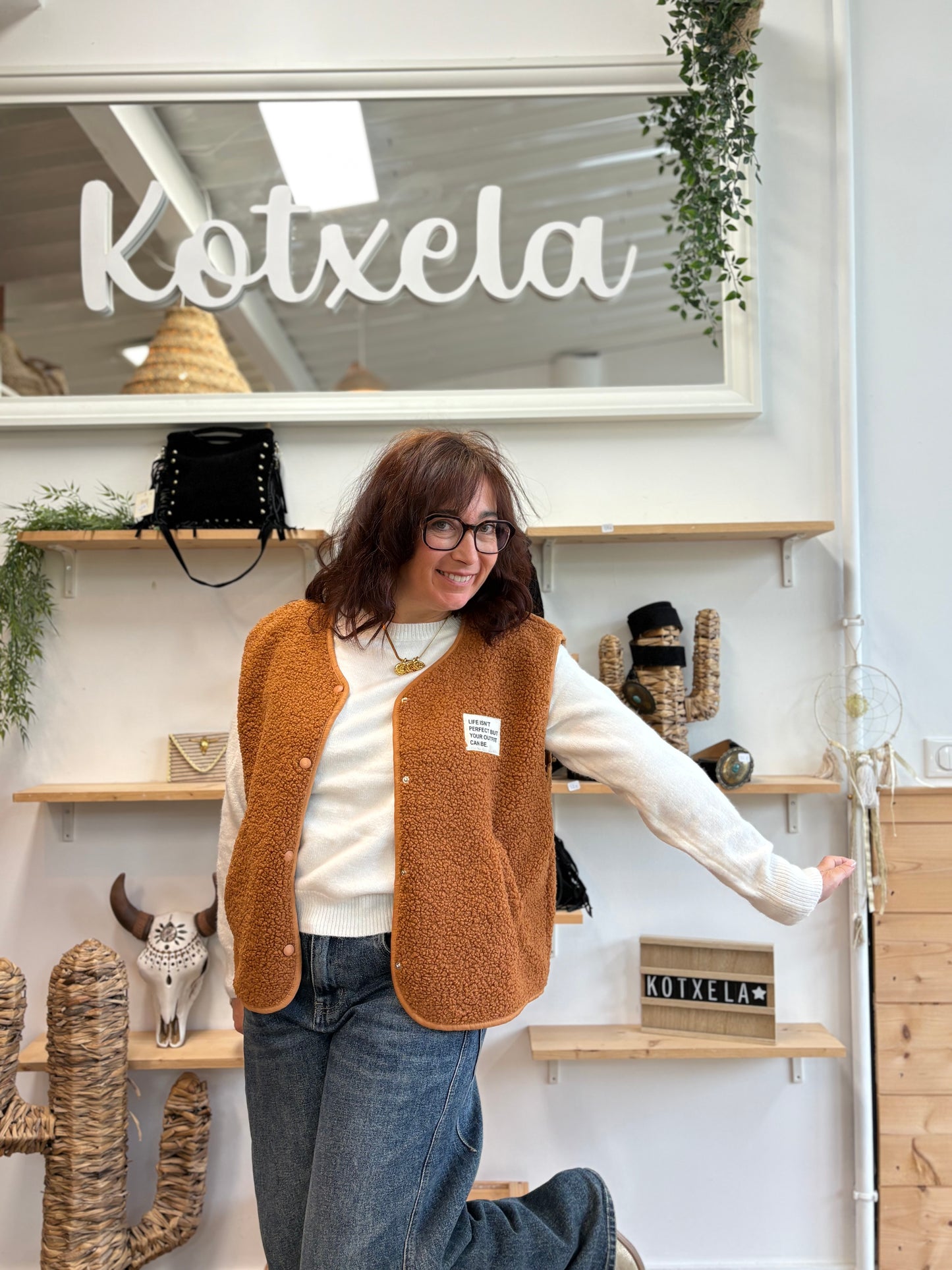 Veste Teddy cognac