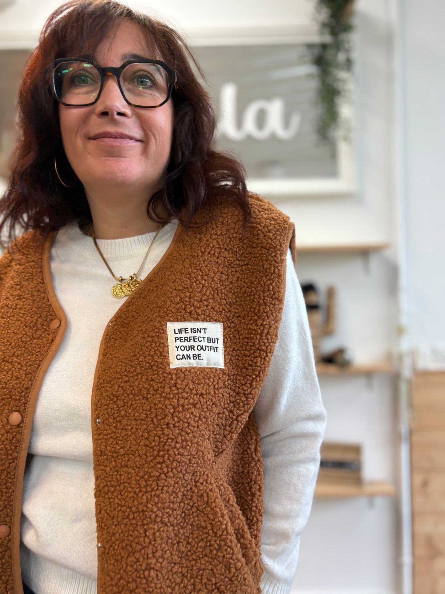 Veste Teddy cognac