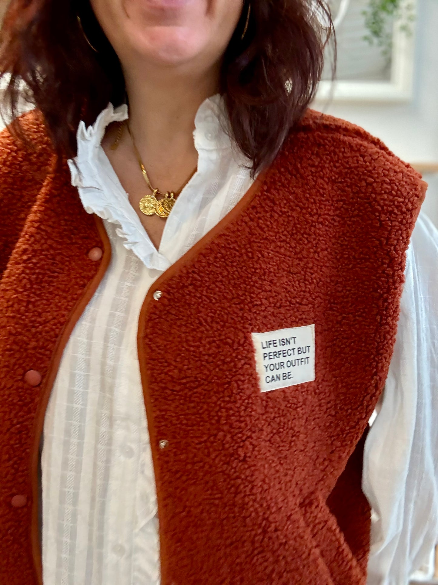 Veste Teddy brique