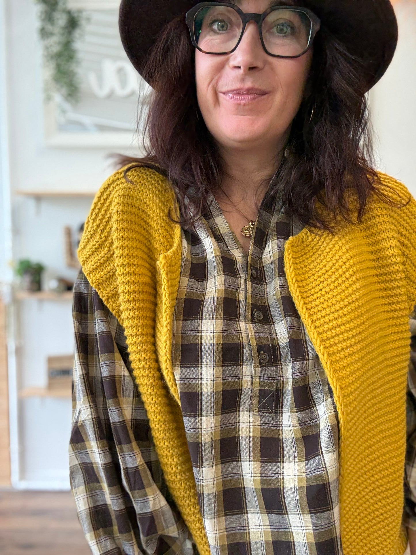 Gilet sans manches cow girl moutarde