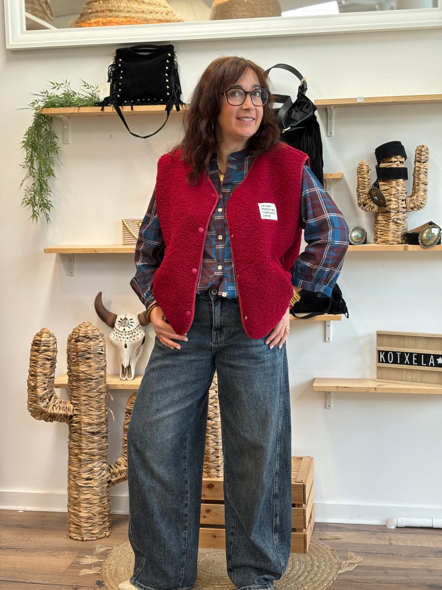 Veste Teddy Bordeaux