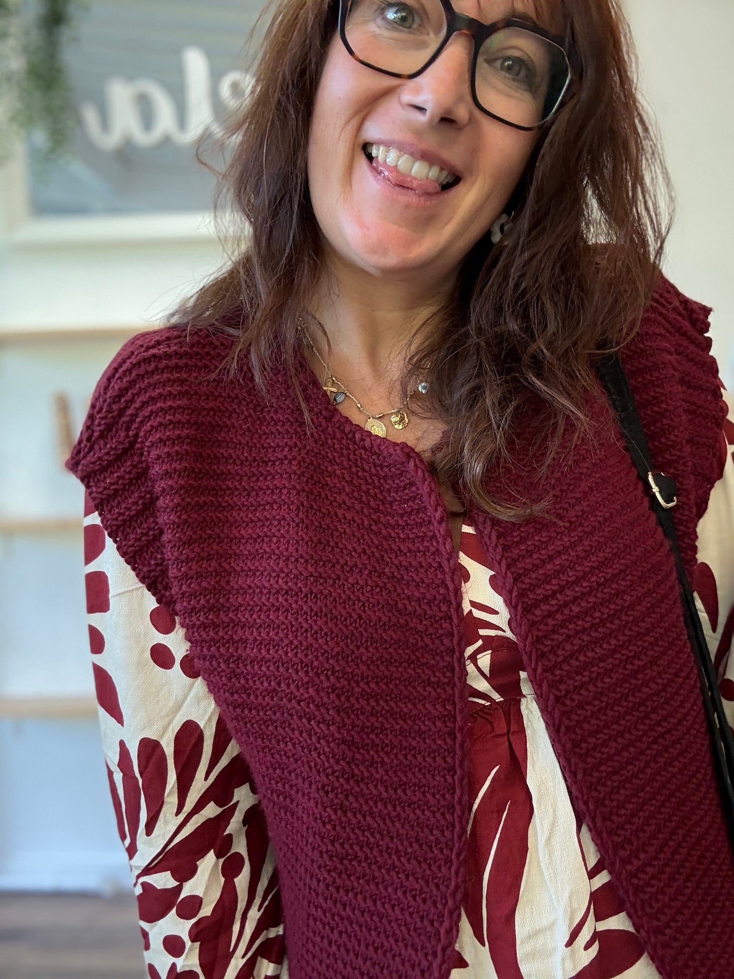 Gilet sans manches cow girl Bordeaux