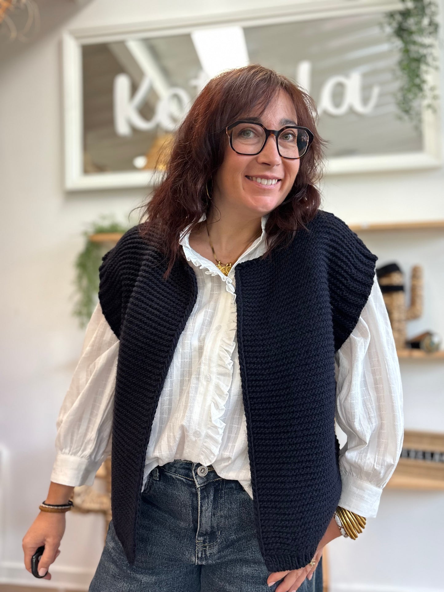 Gilet sans manches cow girl Marine