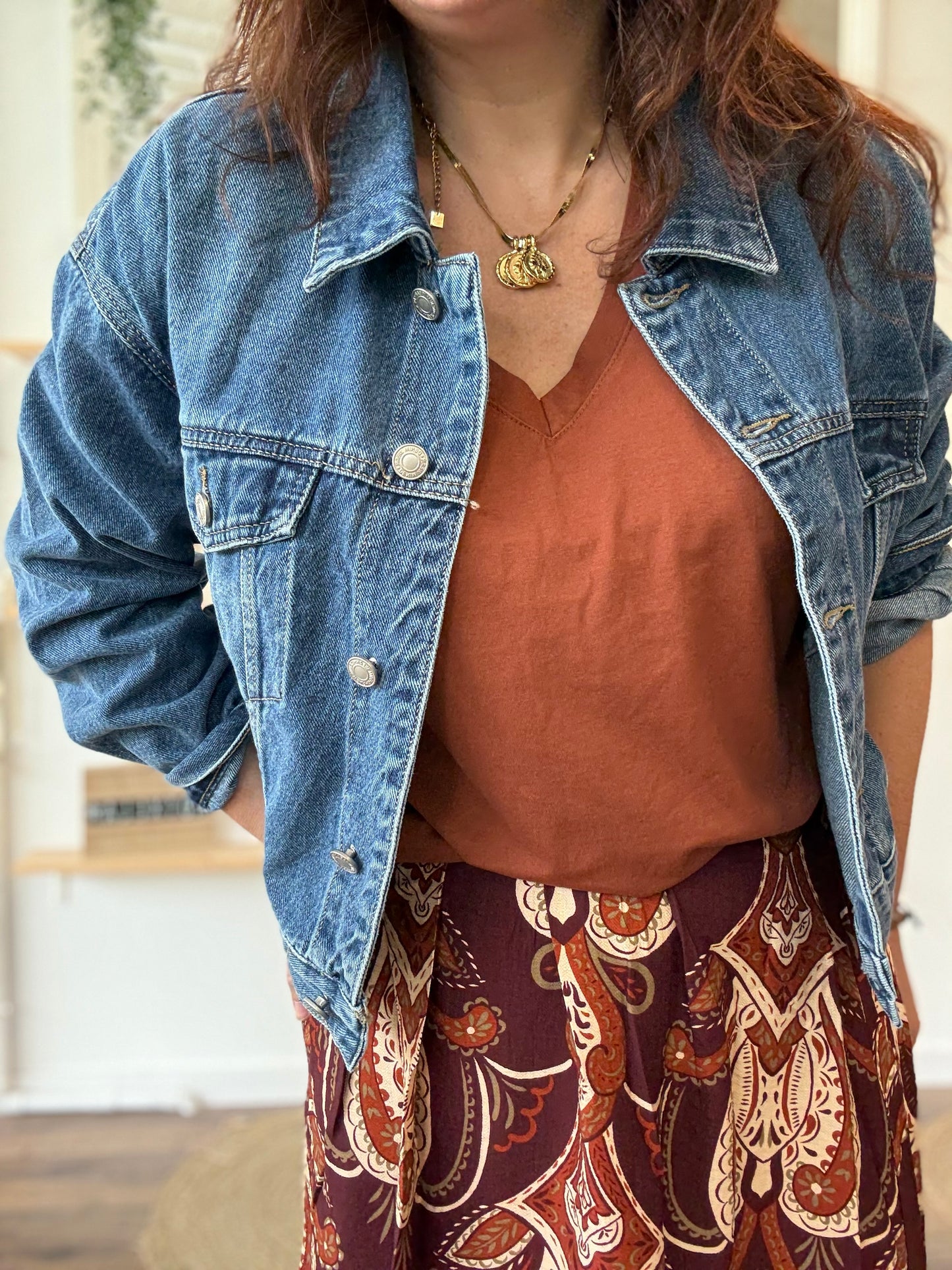 Veste en jean courte wild west