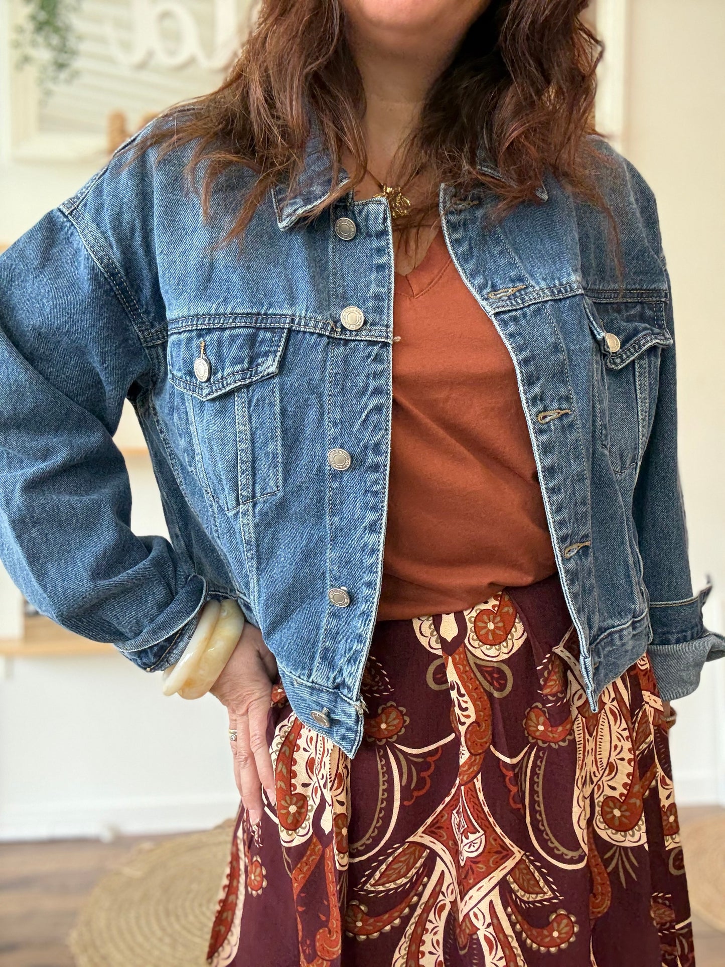 Veste en jean courte wild west
