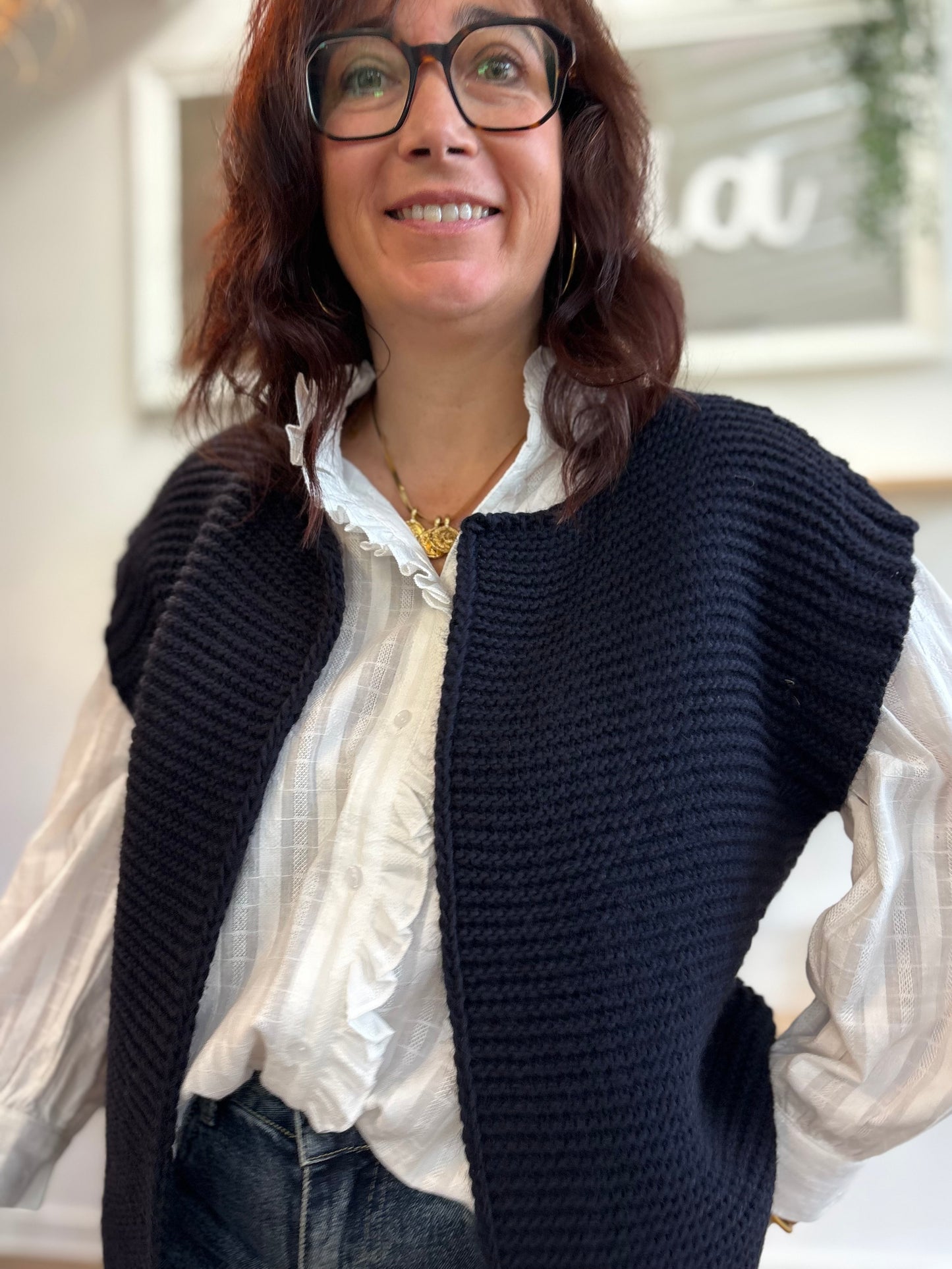 Gilet sans manches cow girl Marine