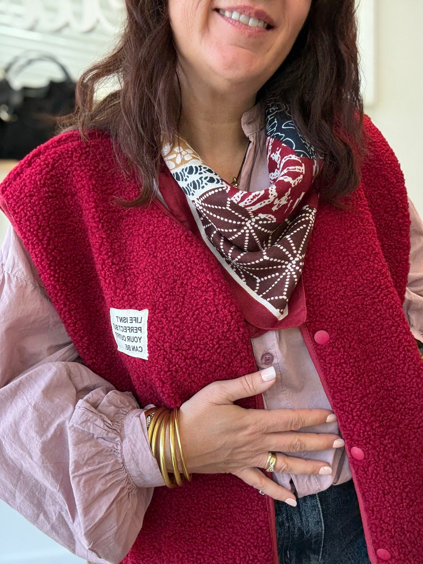 Foulard bandana bordeaux marine