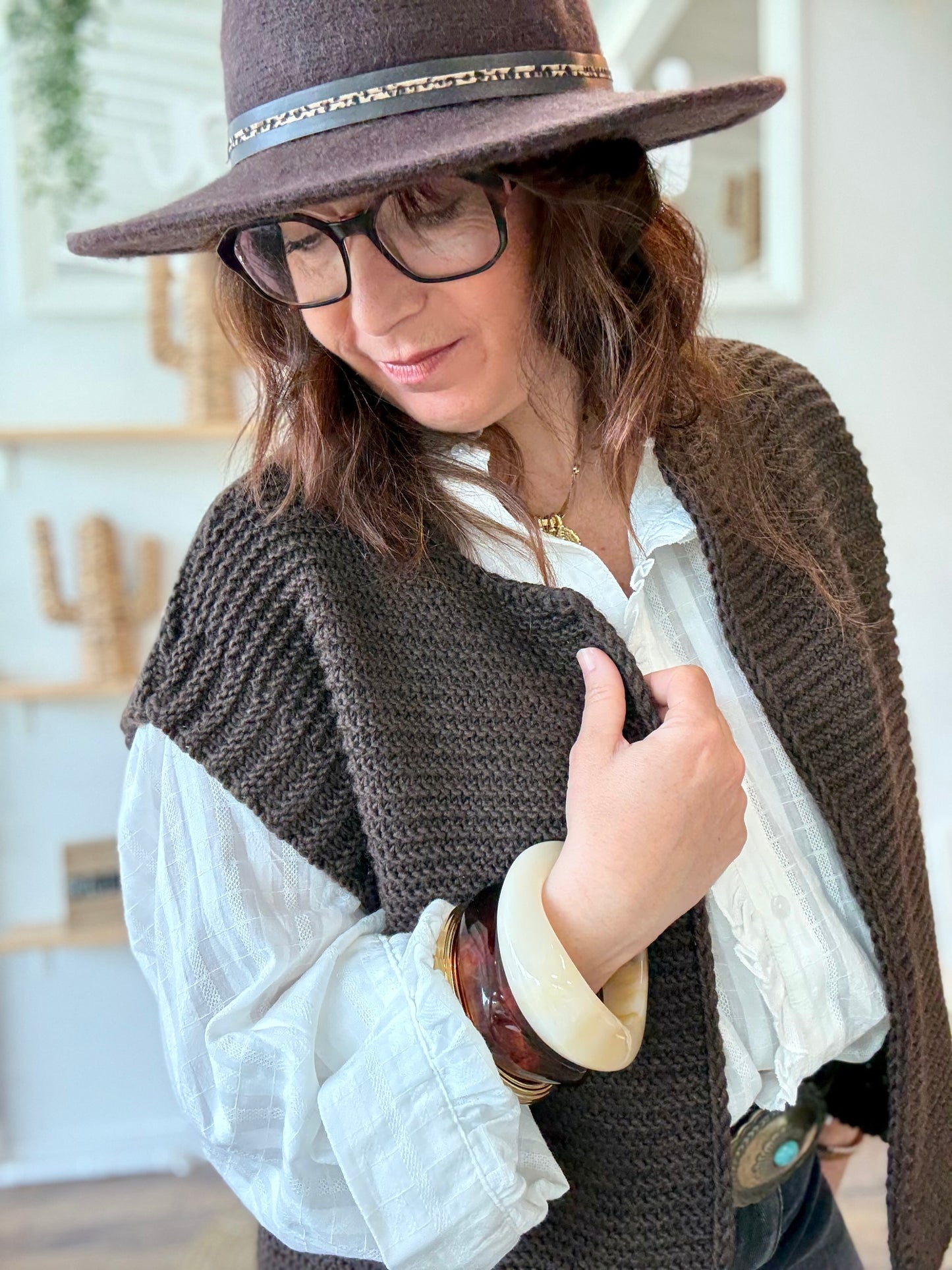Gilet sans manches cow girl chocolat