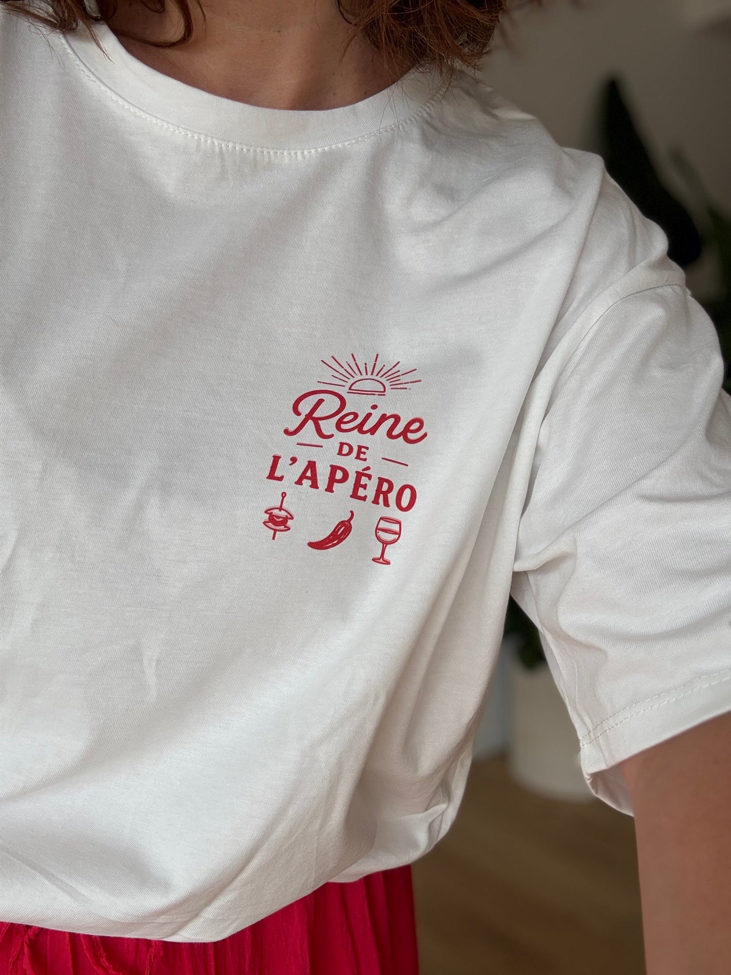 Tee shirt REINE DE L’APÉRO 🥂🤍❤️exclusivement chez Kotxela