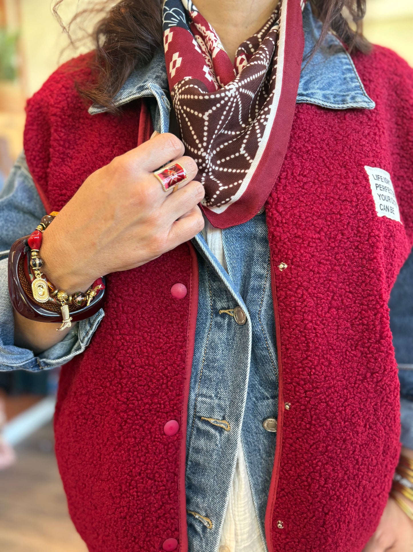Foulard bandana bordeaux marine