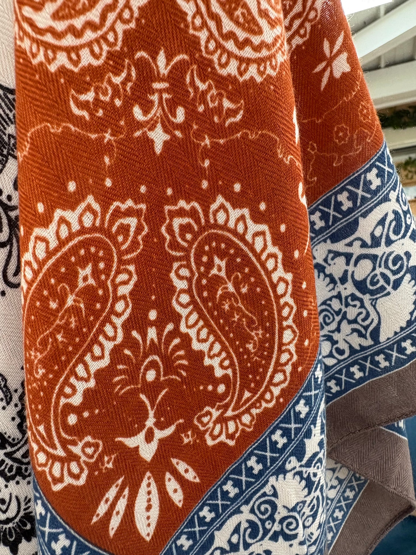 Foulard bandana bleu rouille
