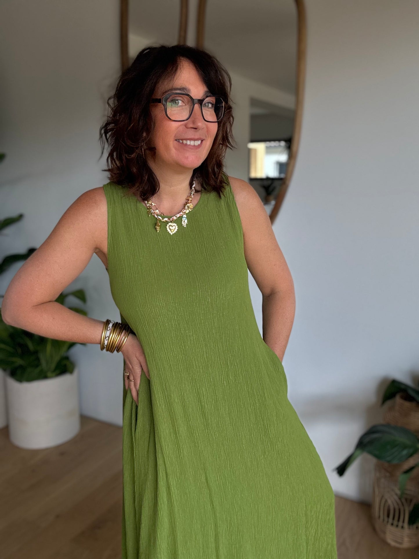 Robe longue Sarah verte