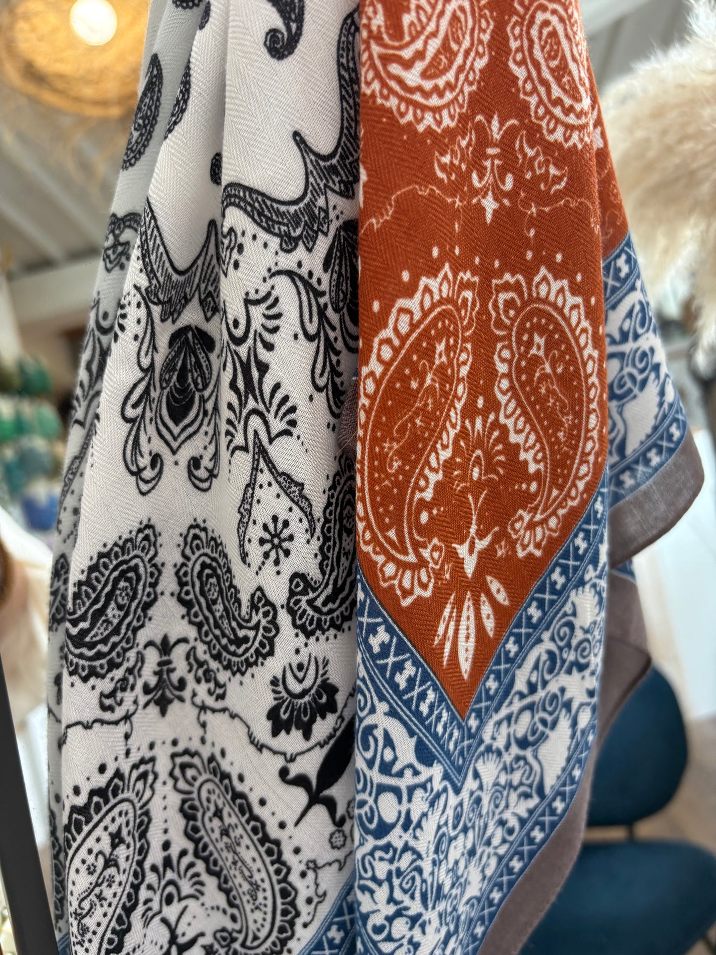 Foulard bandana bleu rouille
