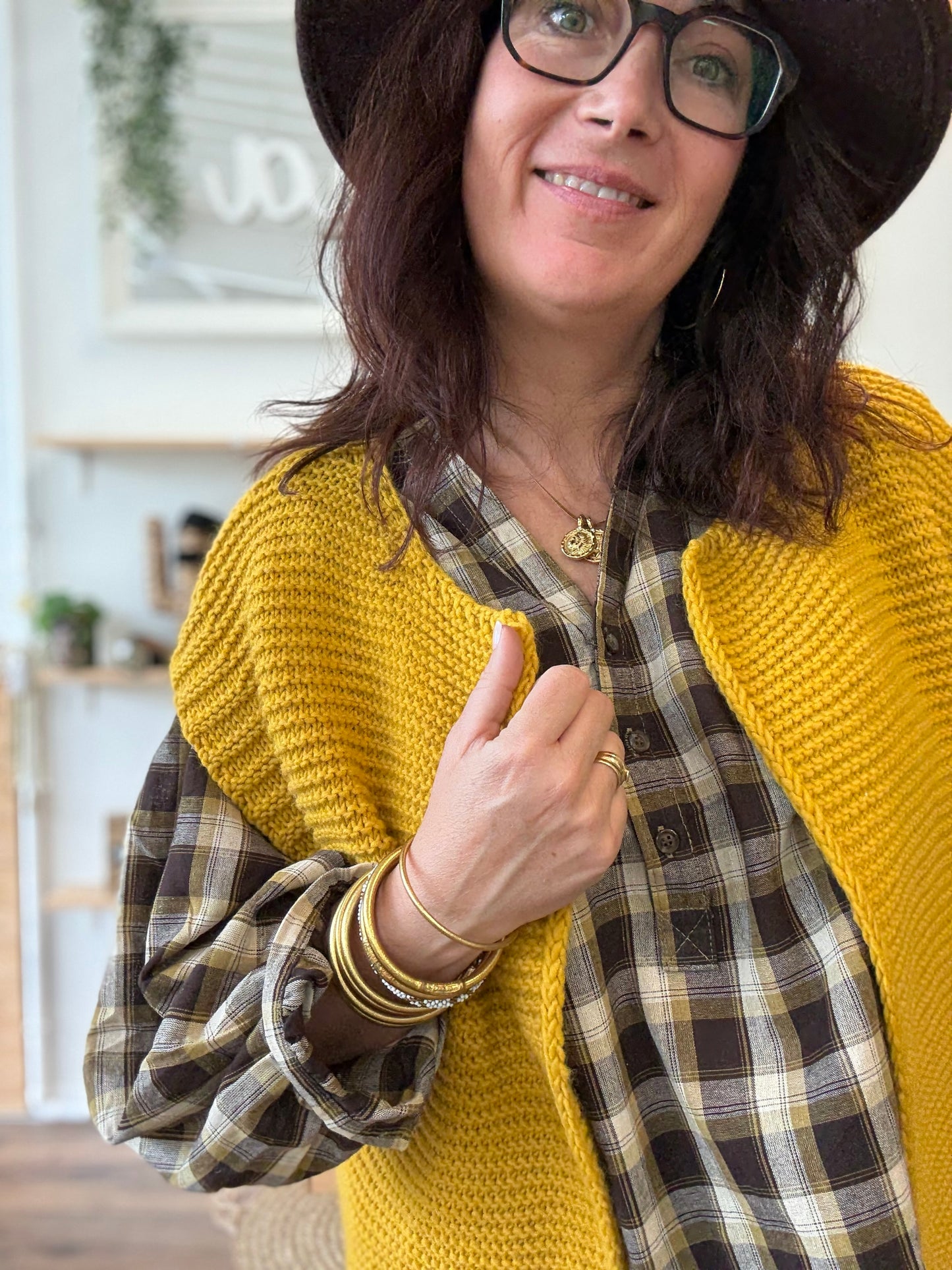 Gilet sans manches cow girl moutarde