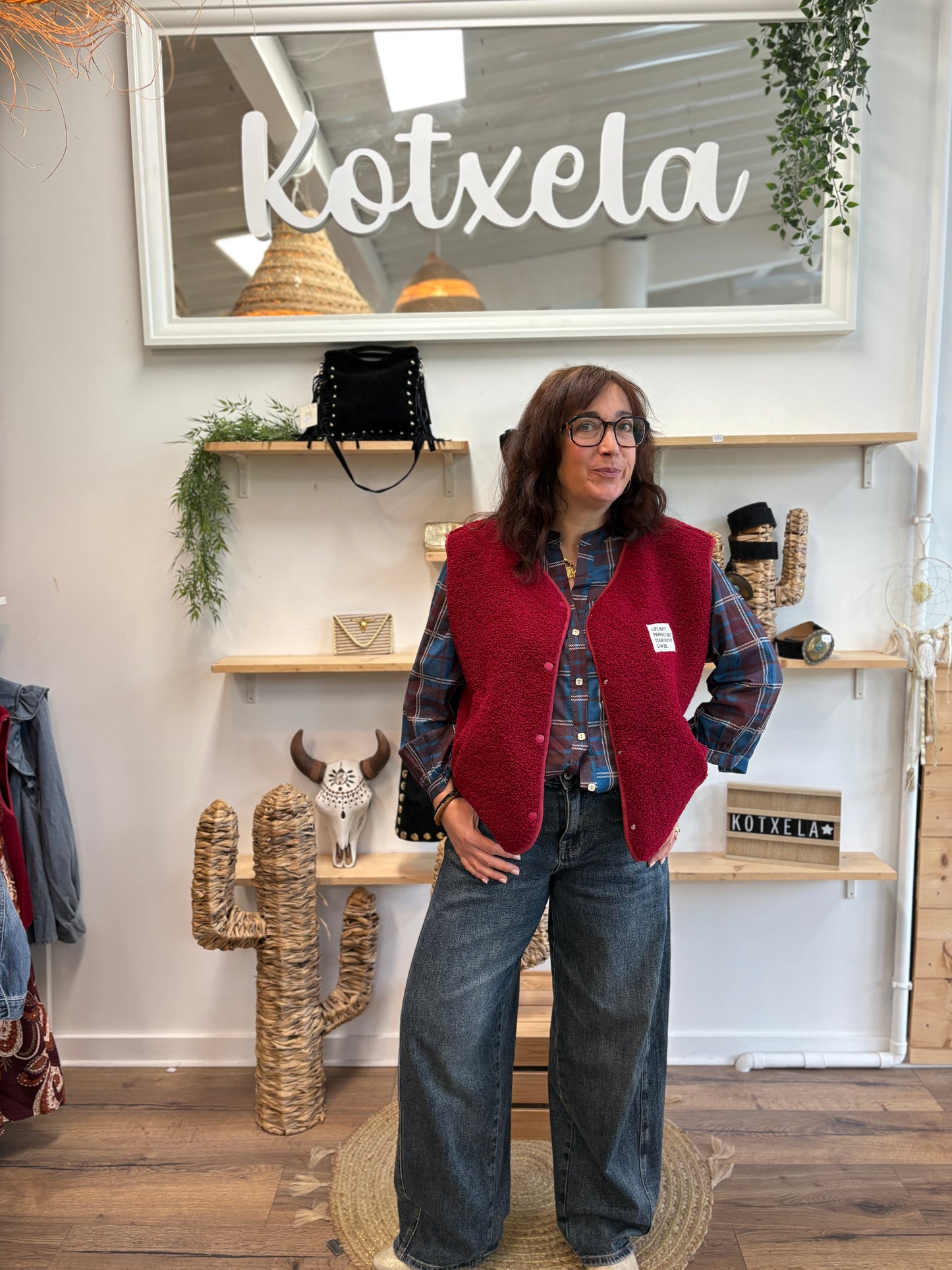 Veste Teddy Bordeaux
