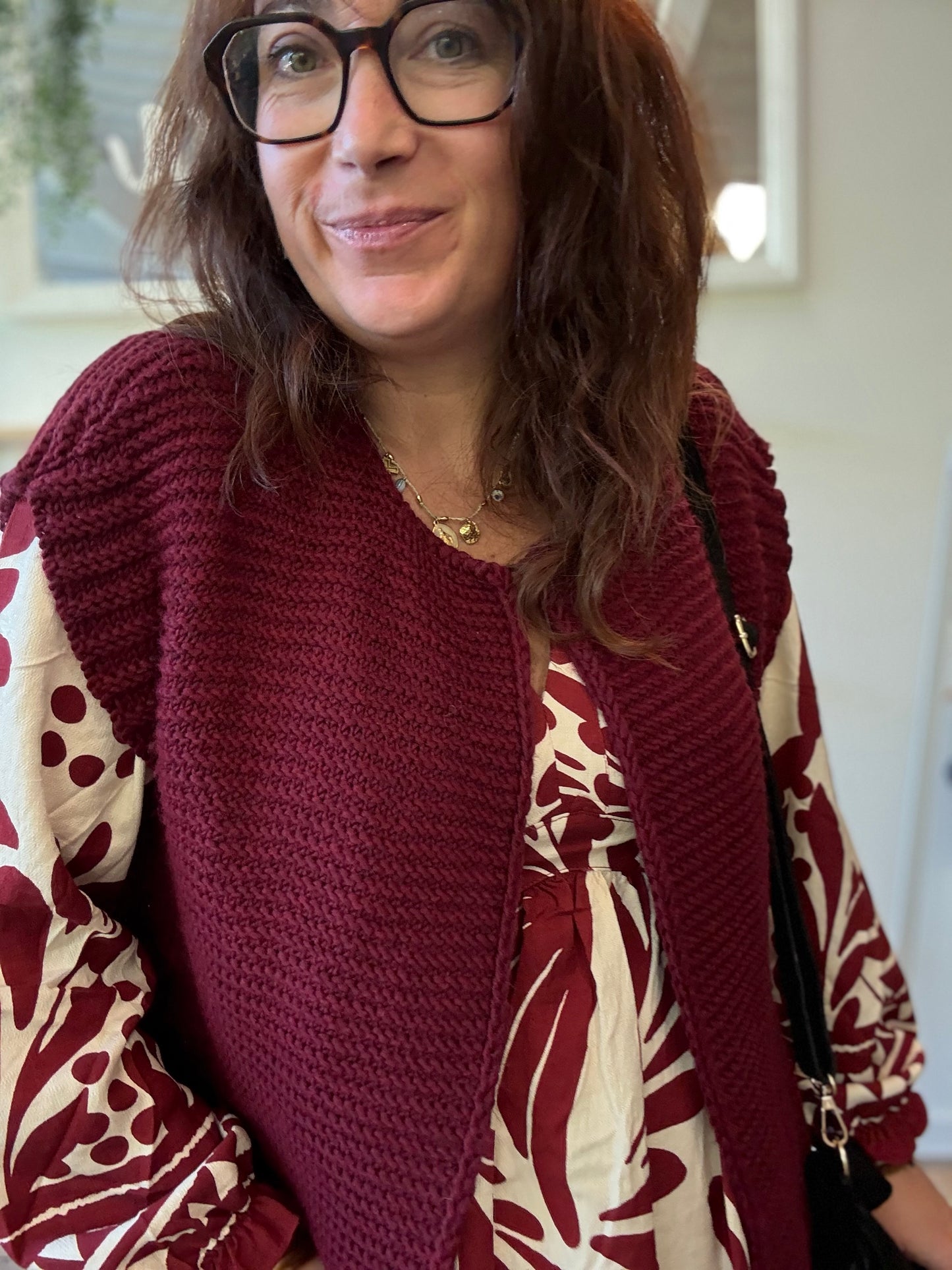 Gilet sans manches cow girl Bordeaux