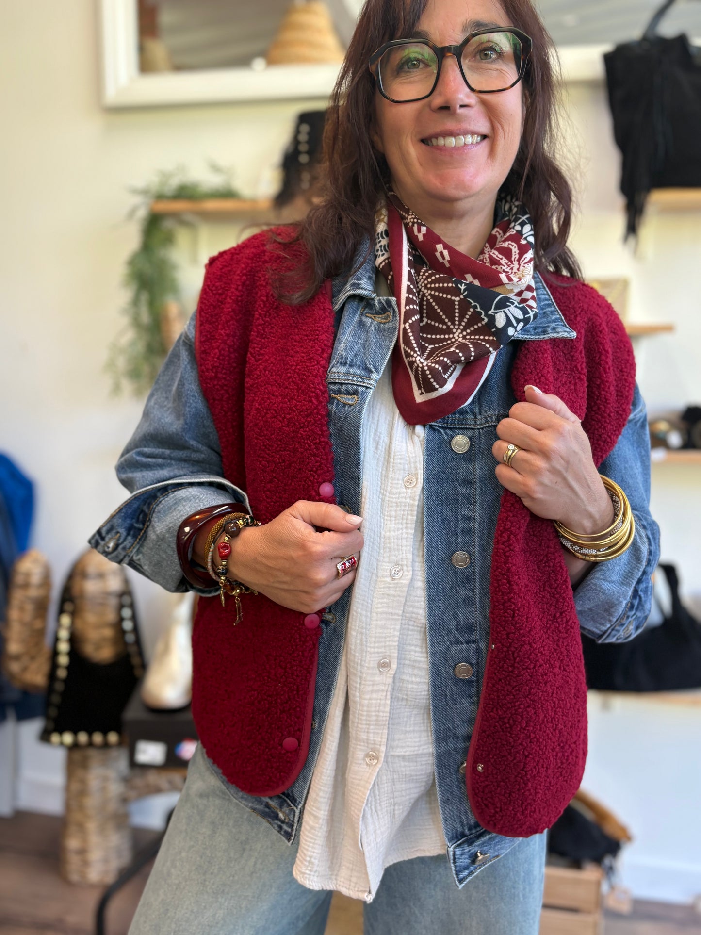 Foulard bandana bordeaux marine