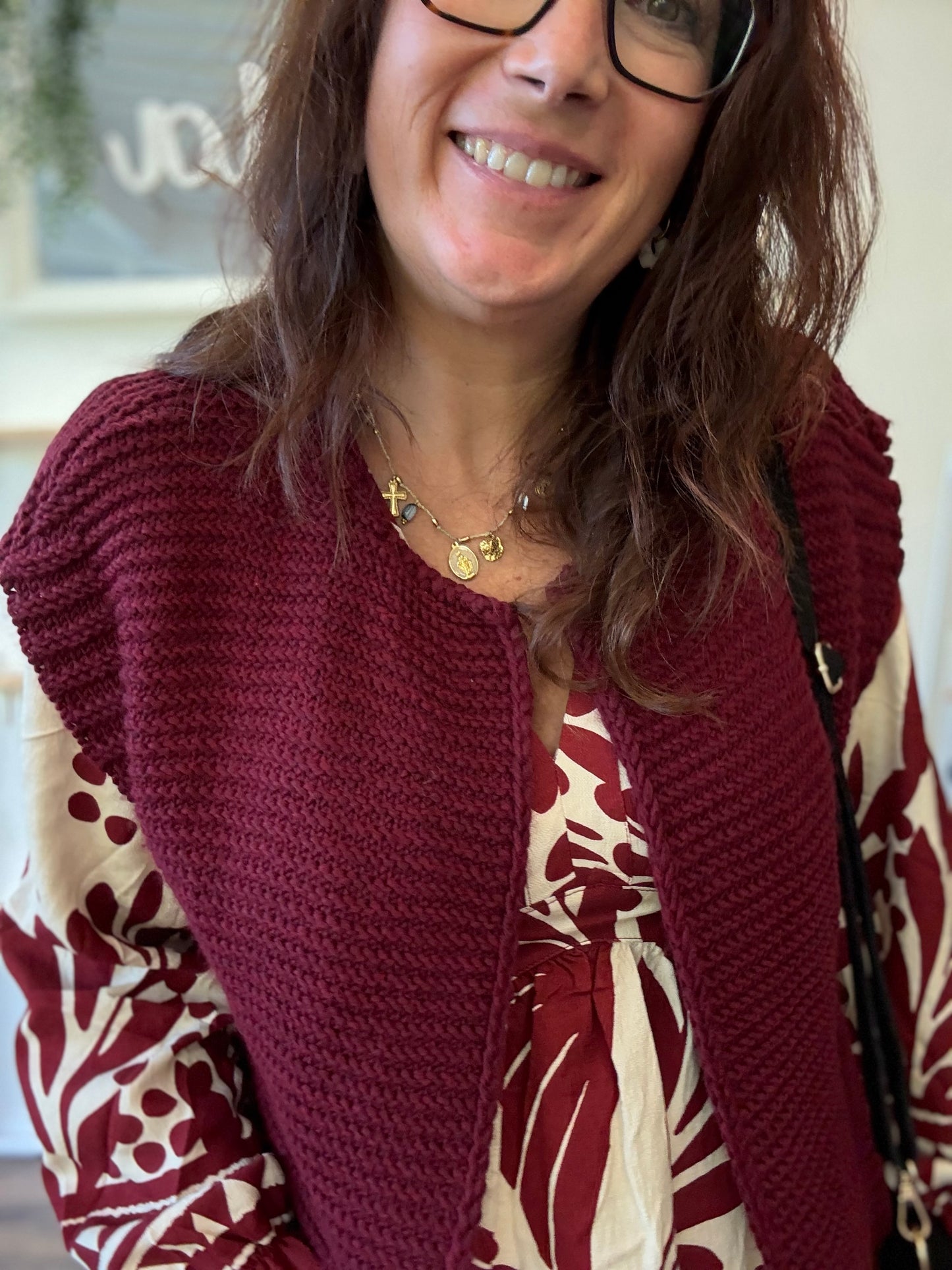 Gilet sans manches cow girl Bordeaux