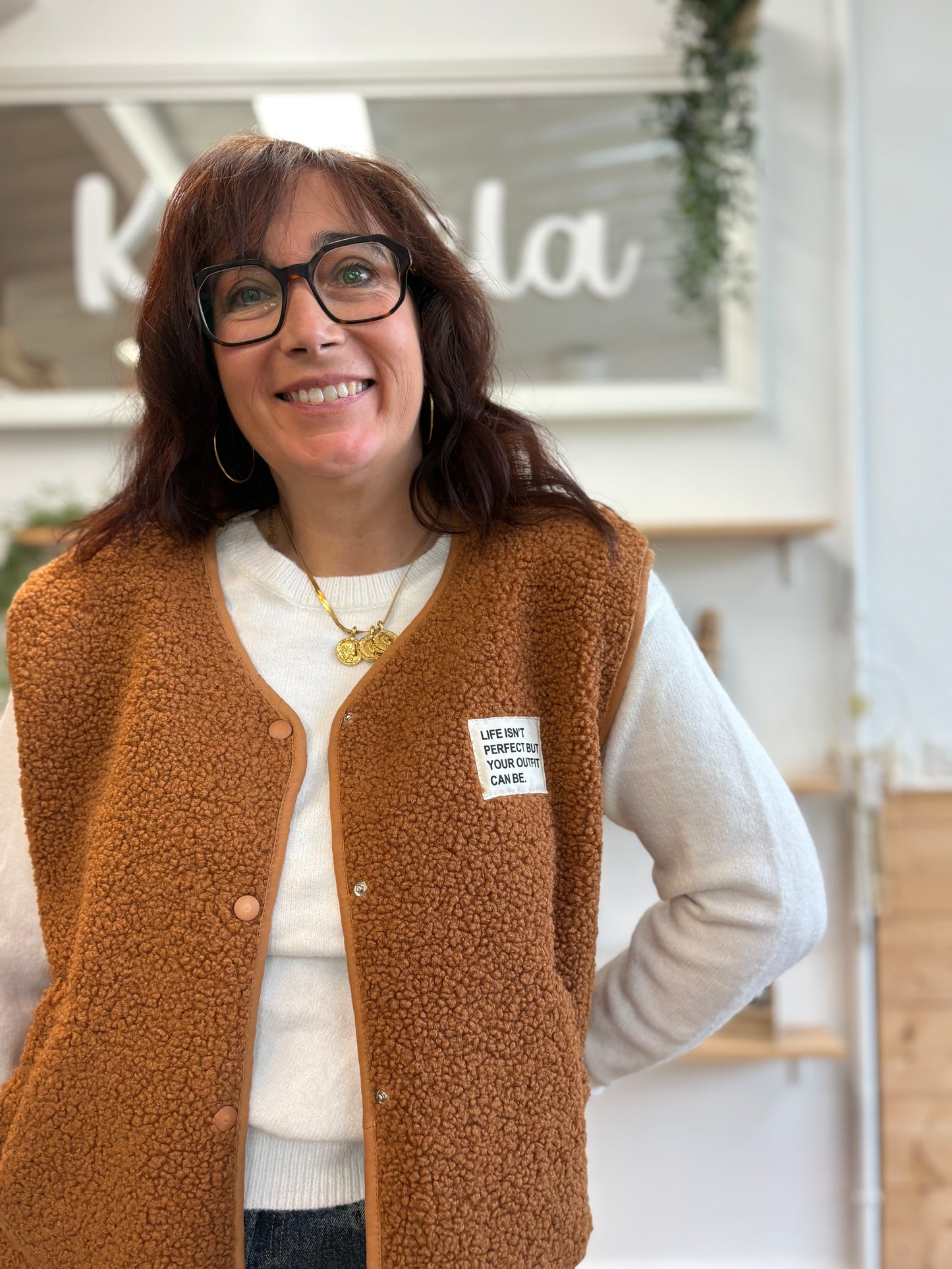 Veste Teddy cognac