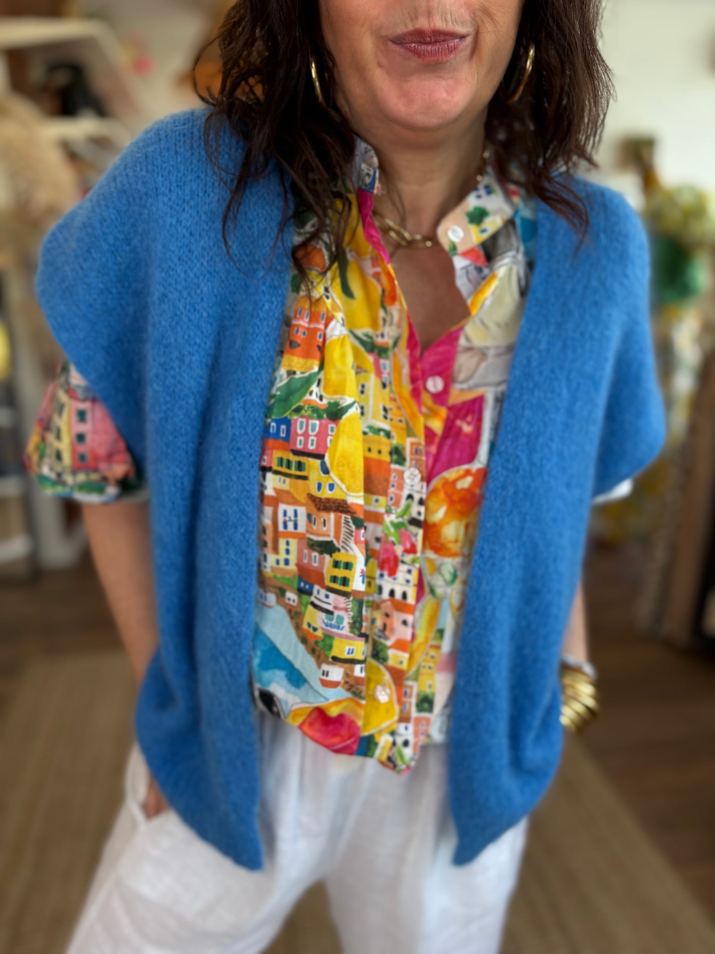 Gilet sans manches bleu toi