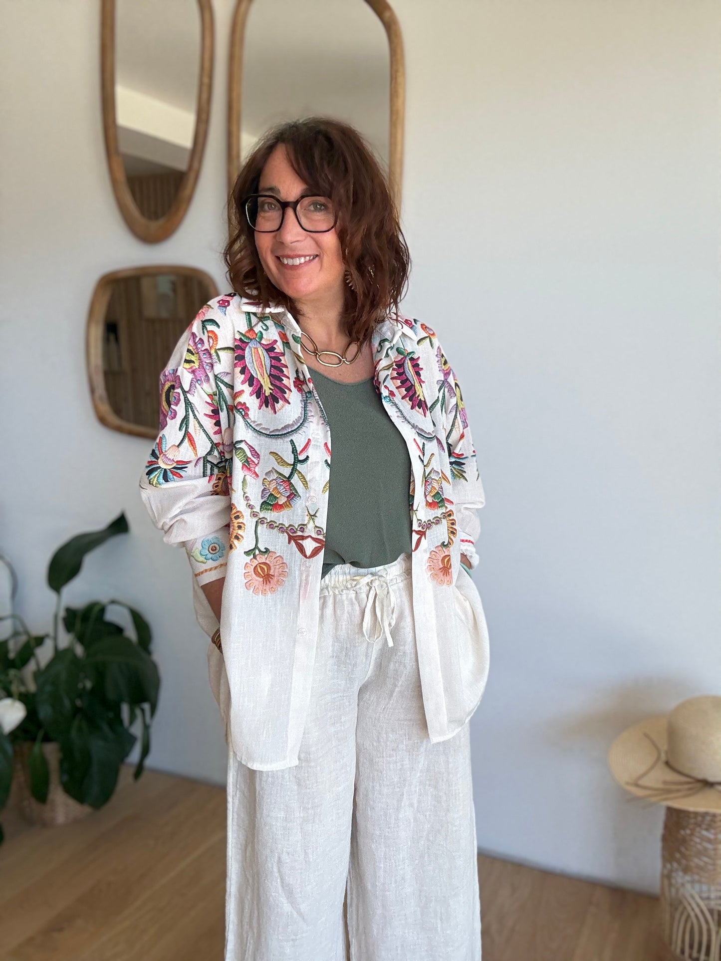 Pantalon lin écru