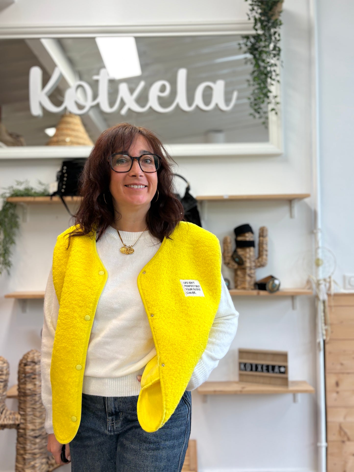 Veste Teddy jaune