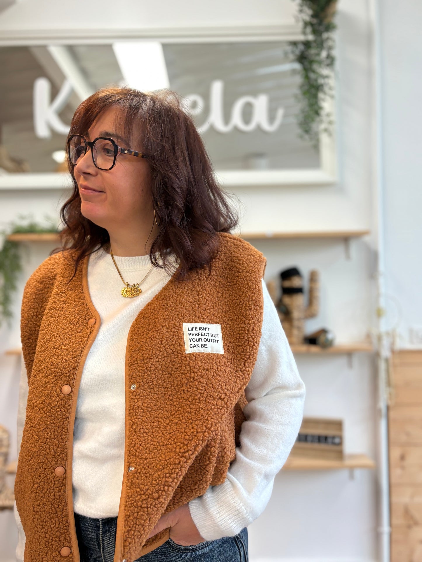 Veste Teddy cognac