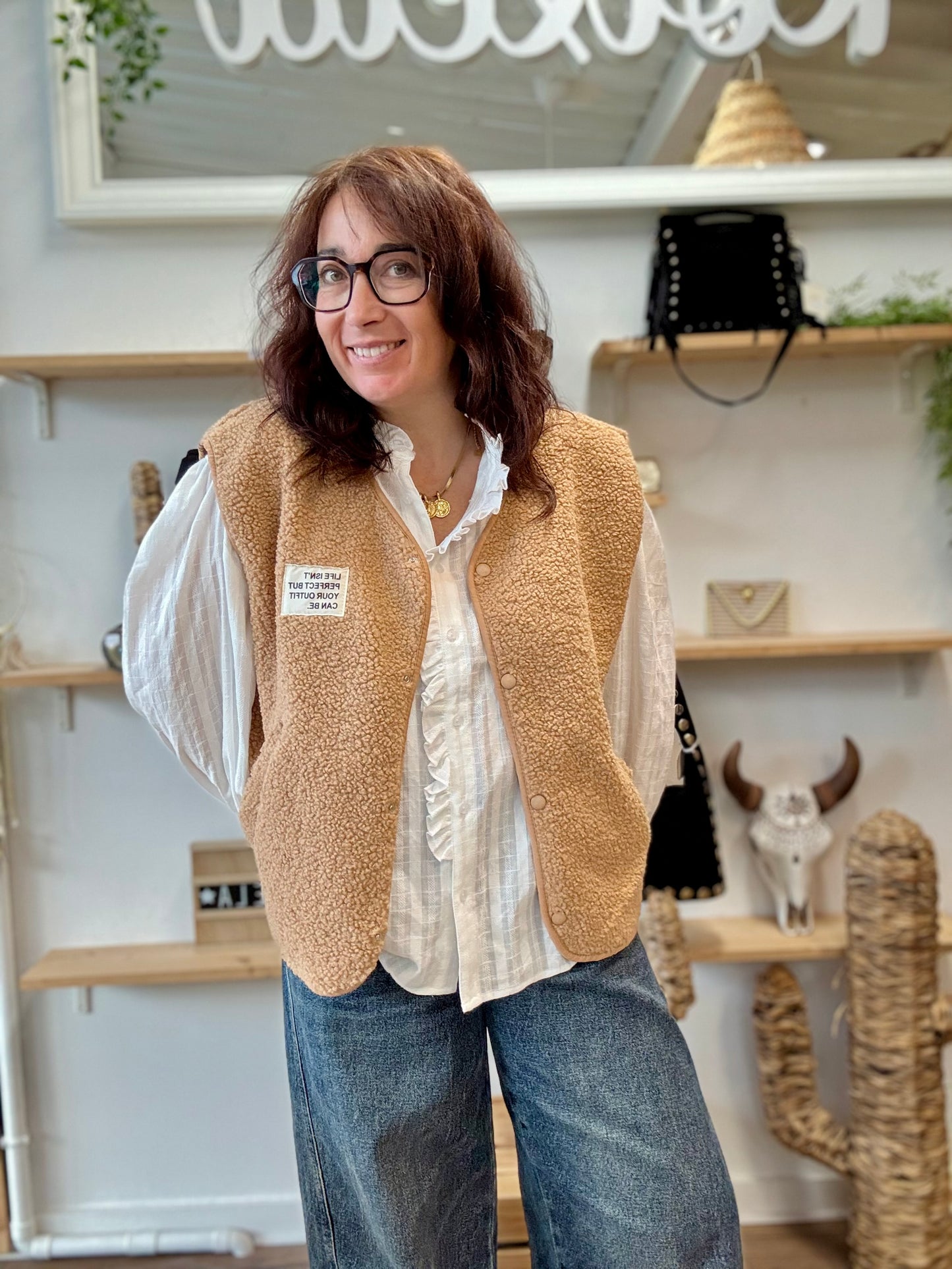 Veste Teddy camel