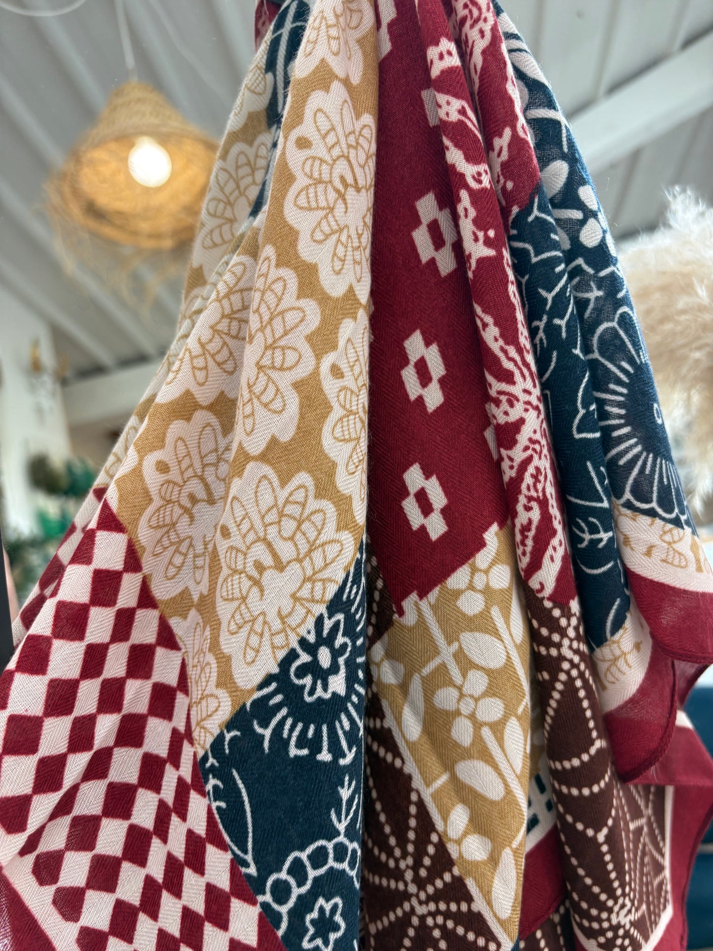 Foulard bandana bordeaux marine