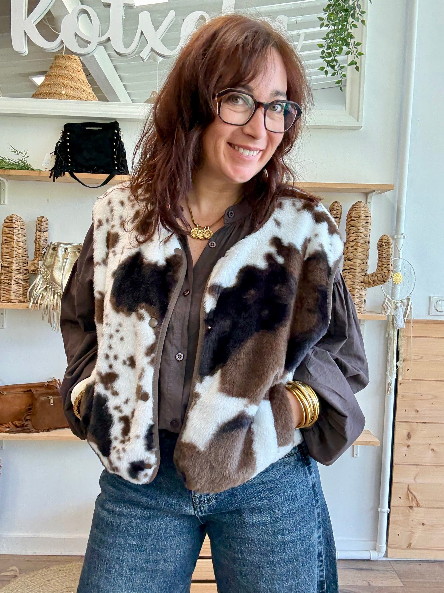 Veste sans manches cow