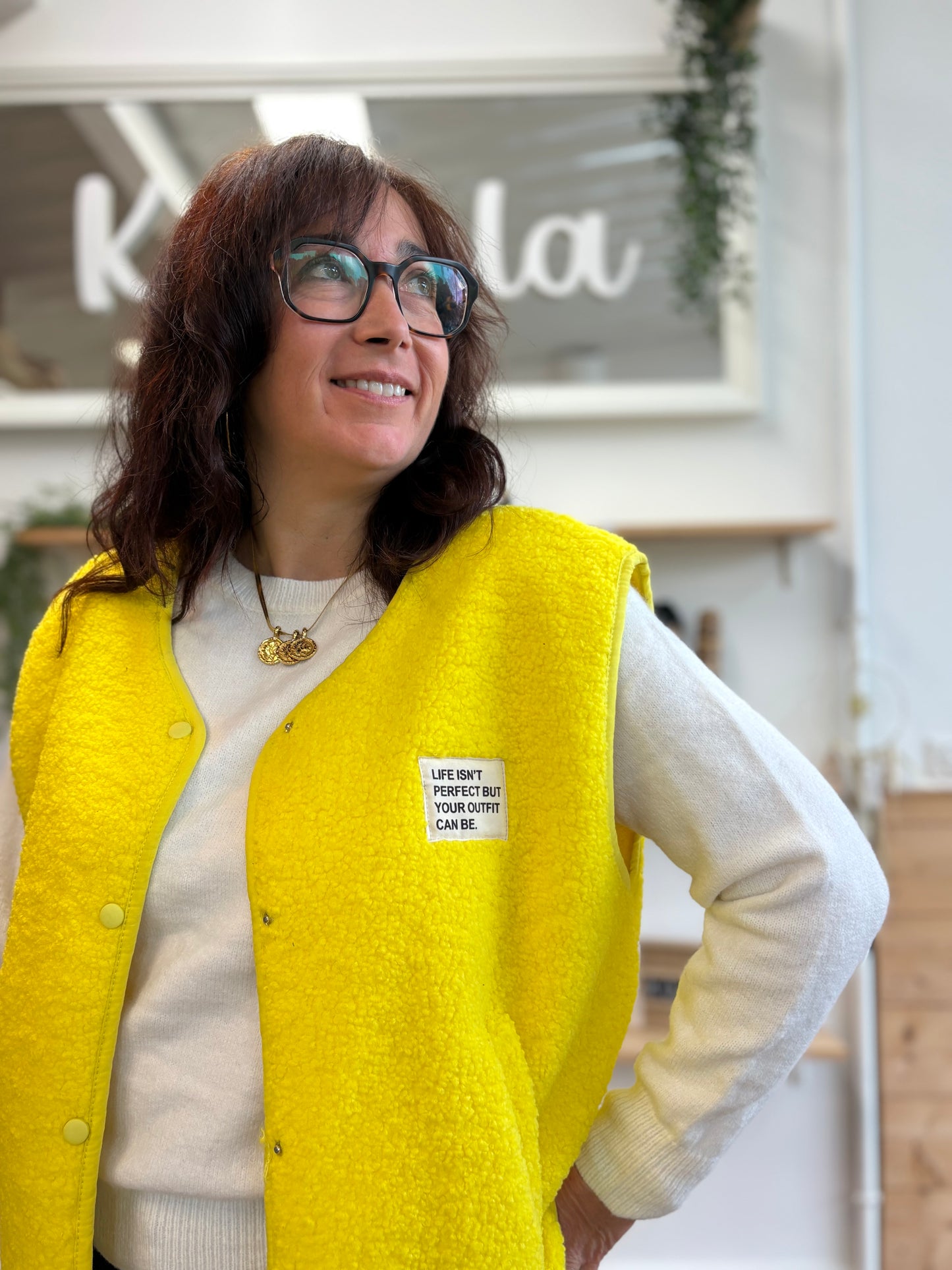 Veste Teddy jaune