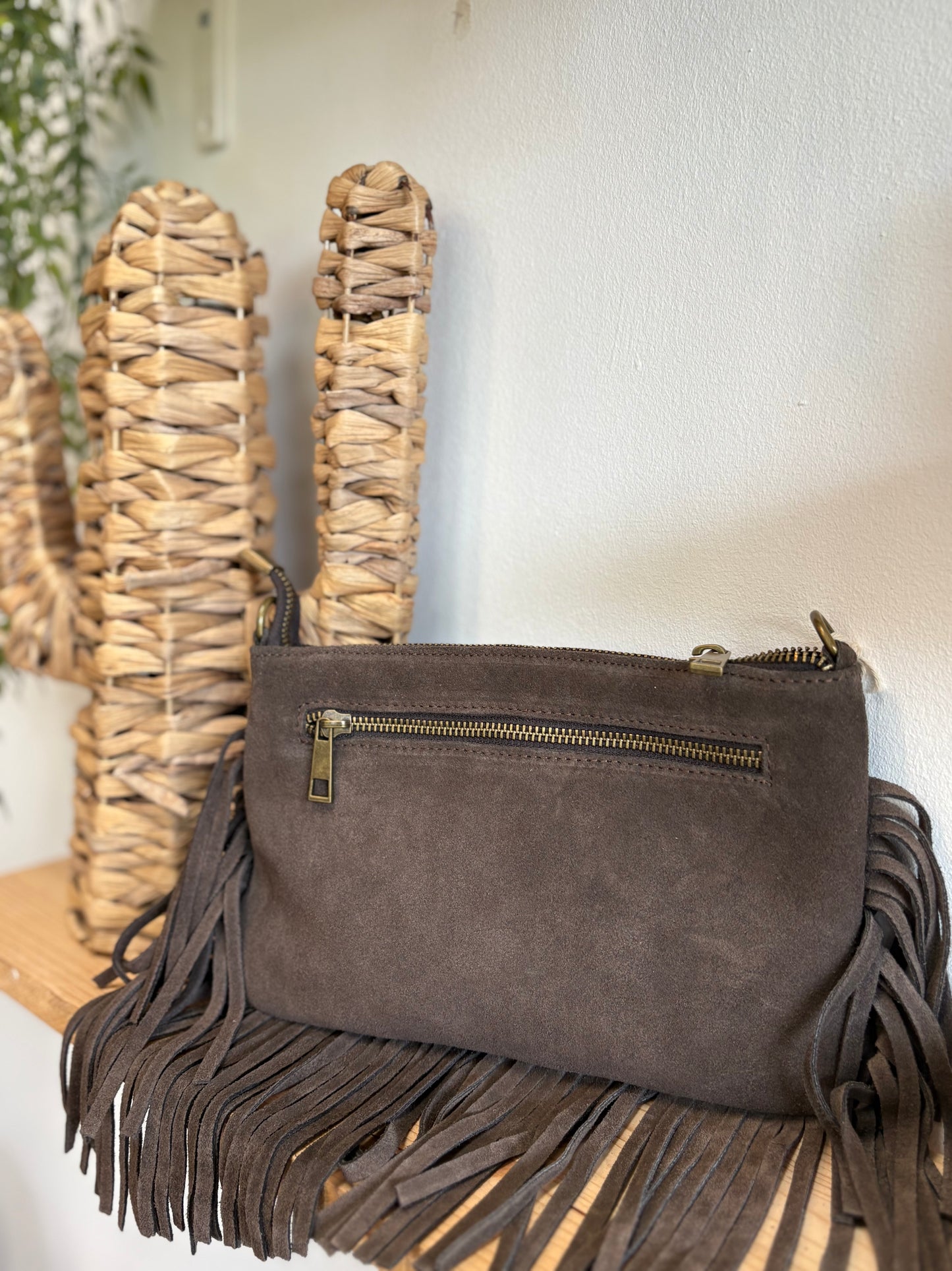 Sac à franges taupe