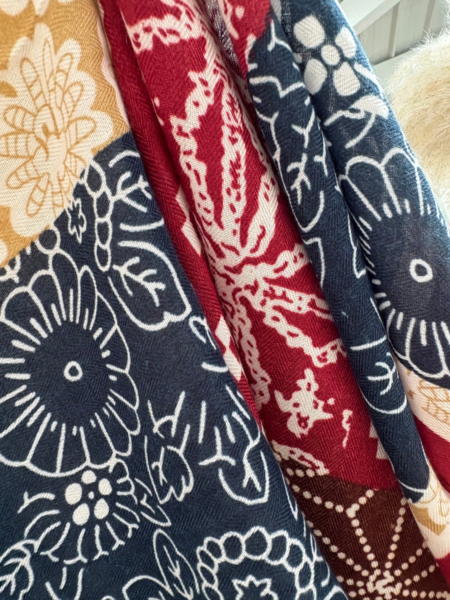 Foulard bandana bordeaux marine