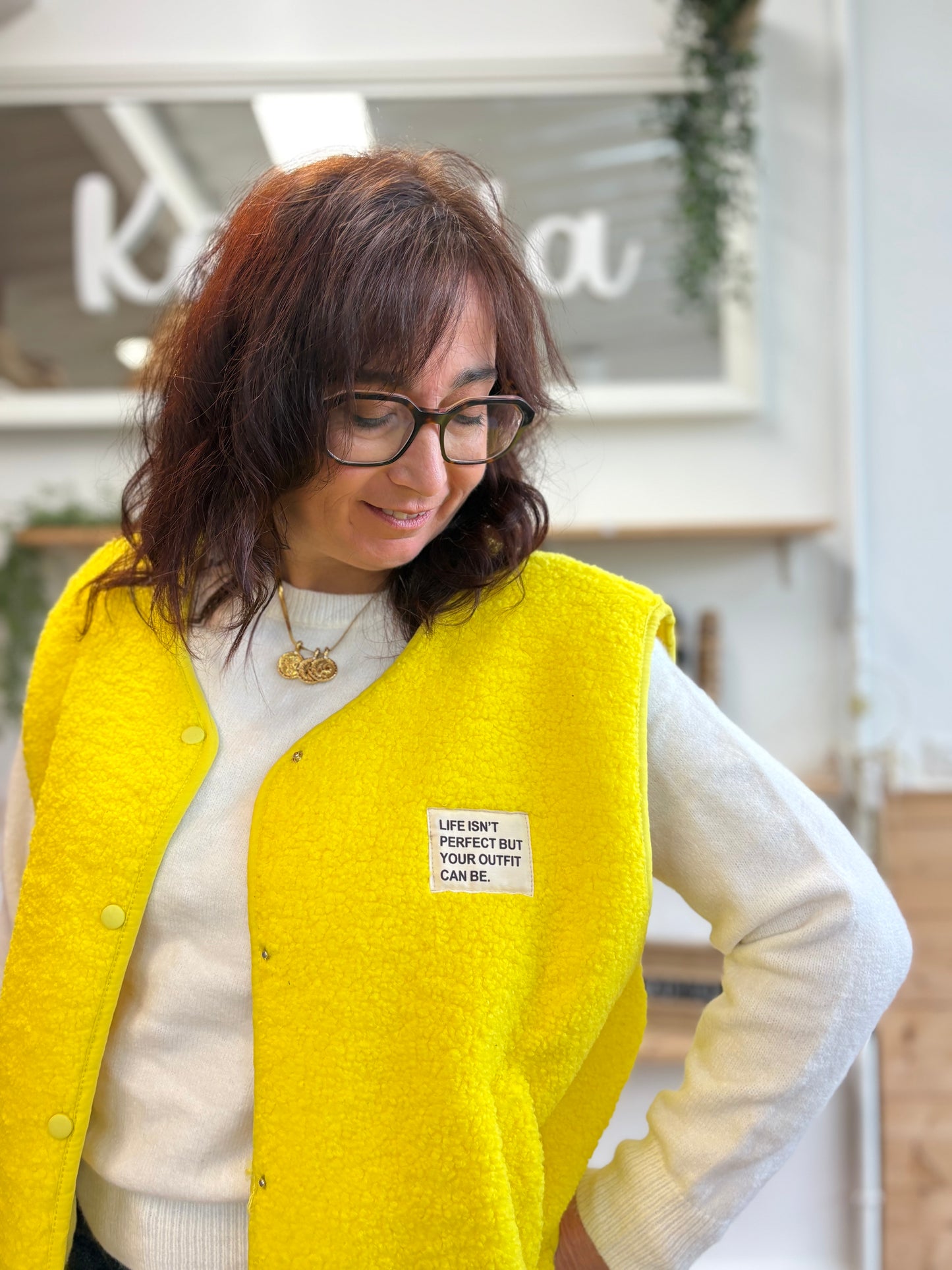 Veste Teddy jaune