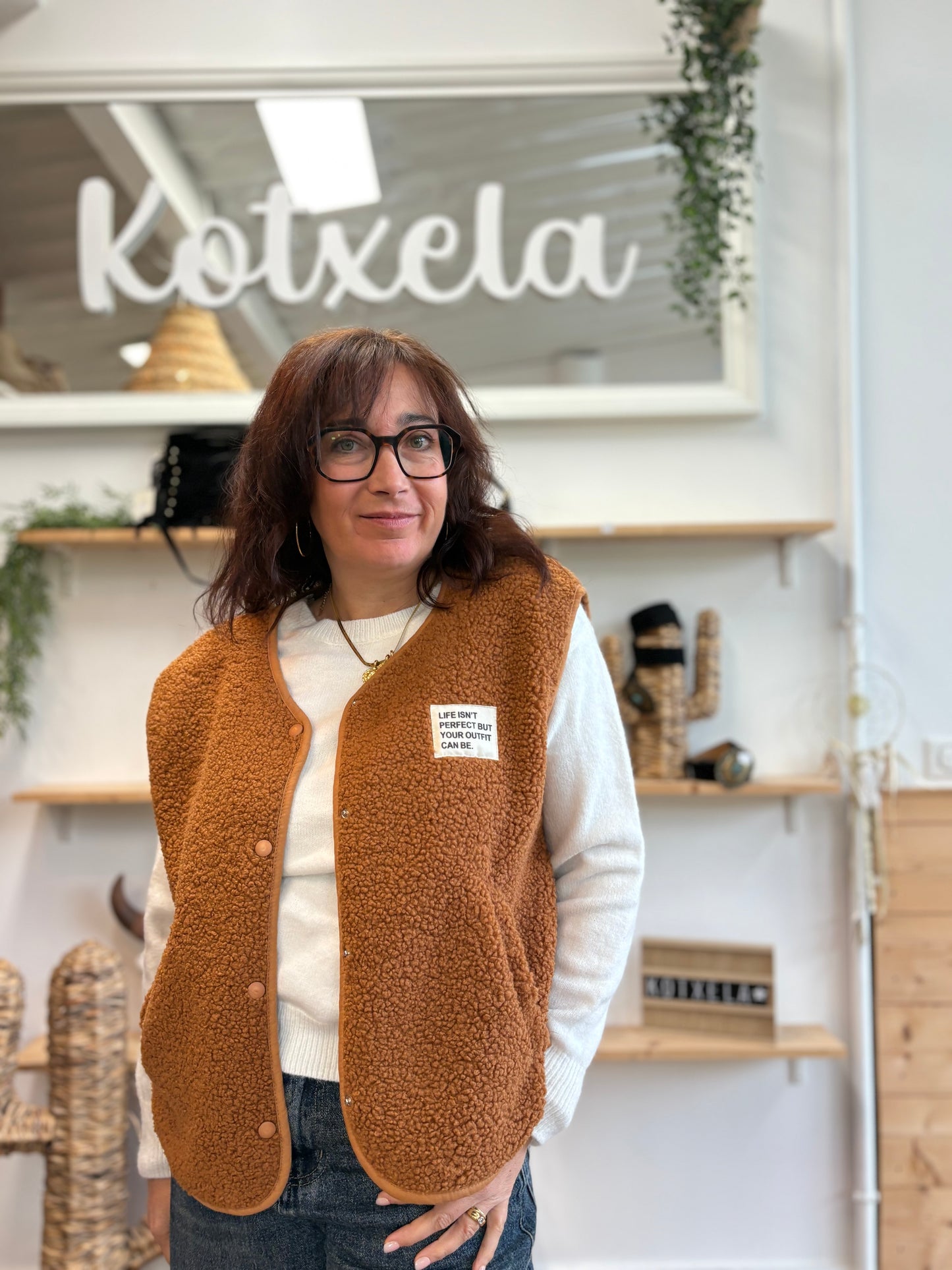 Veste Teddy cognac