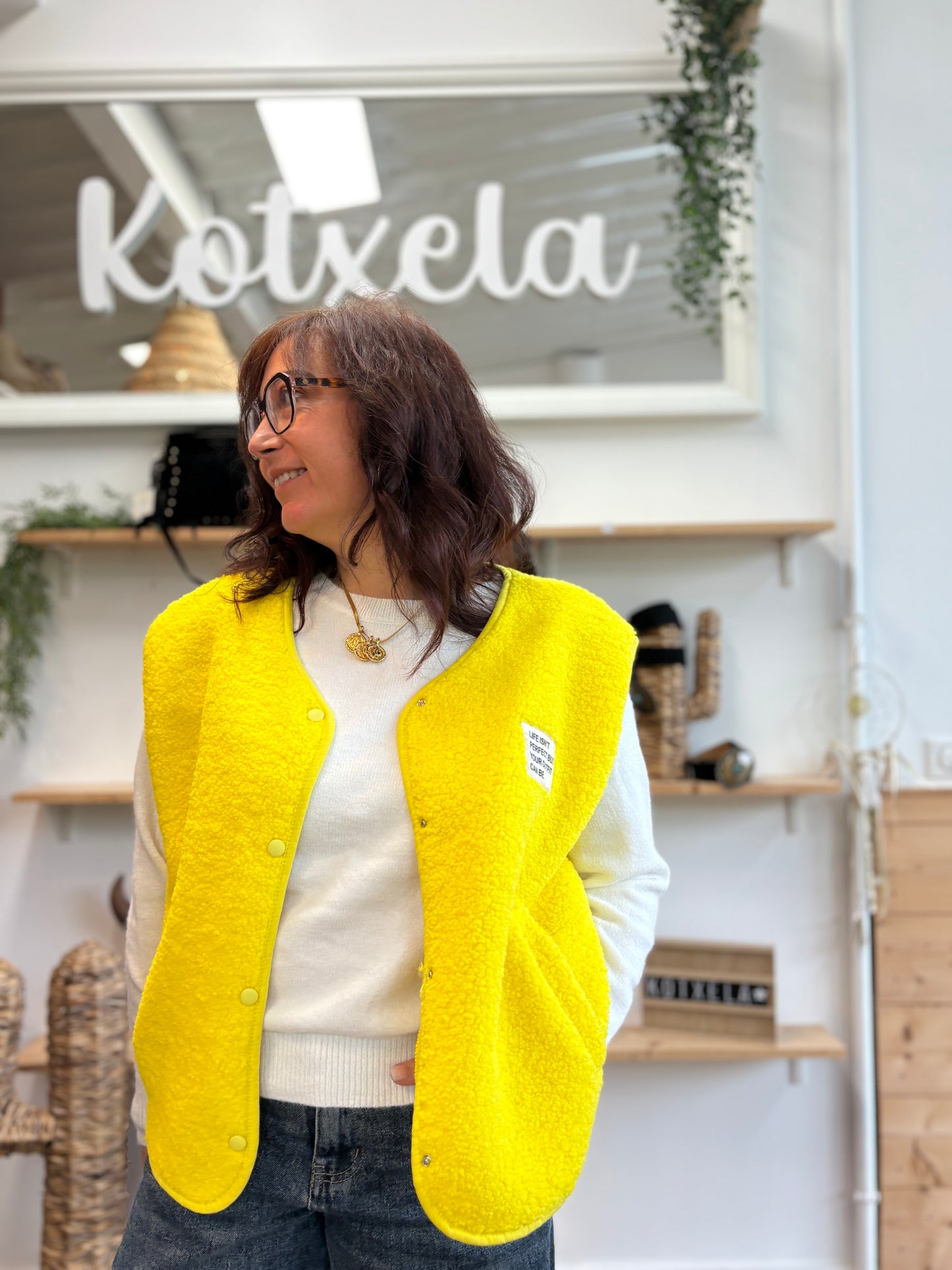 Veste Teddy jaune