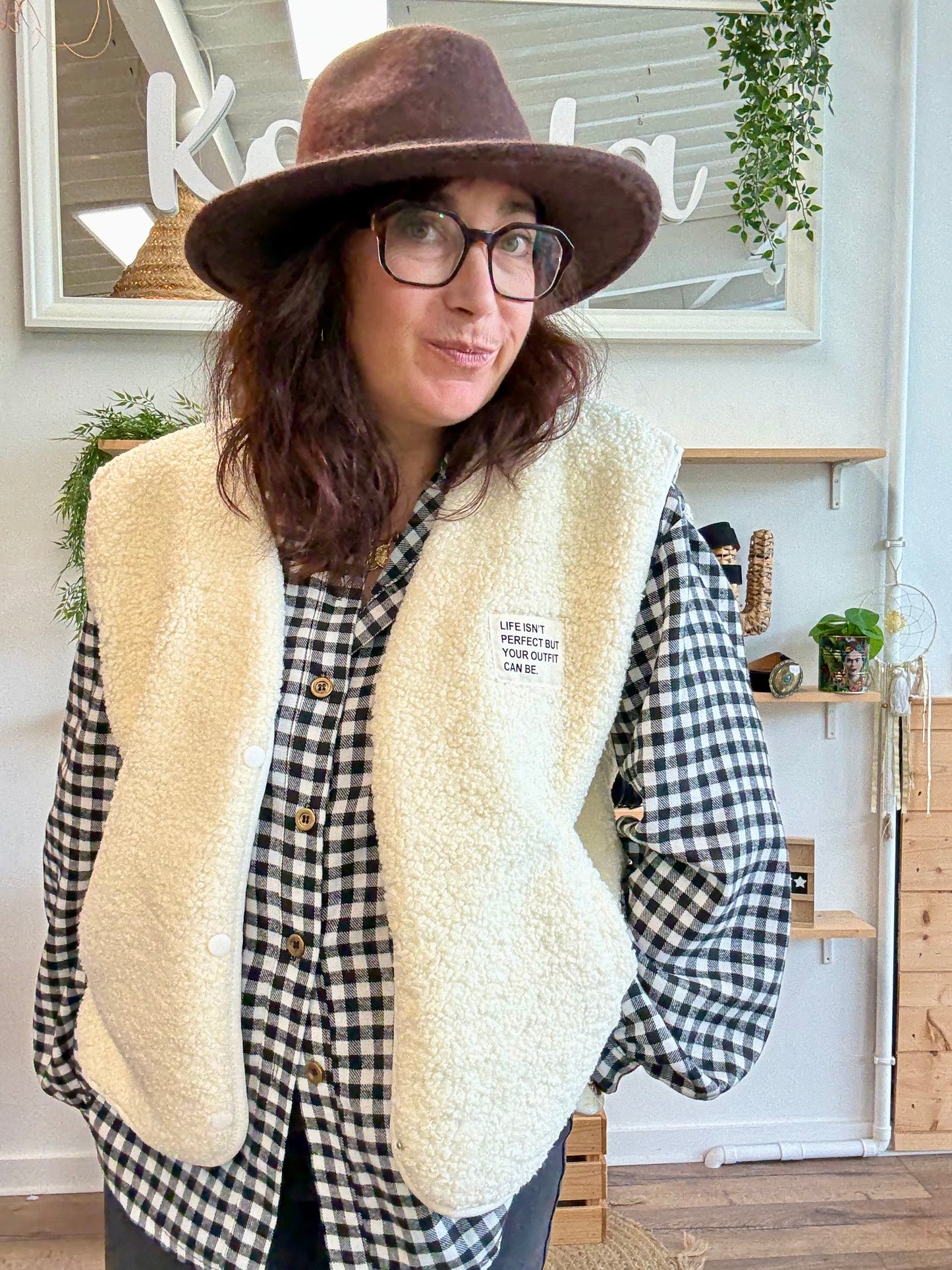 Veste Teddy Écru