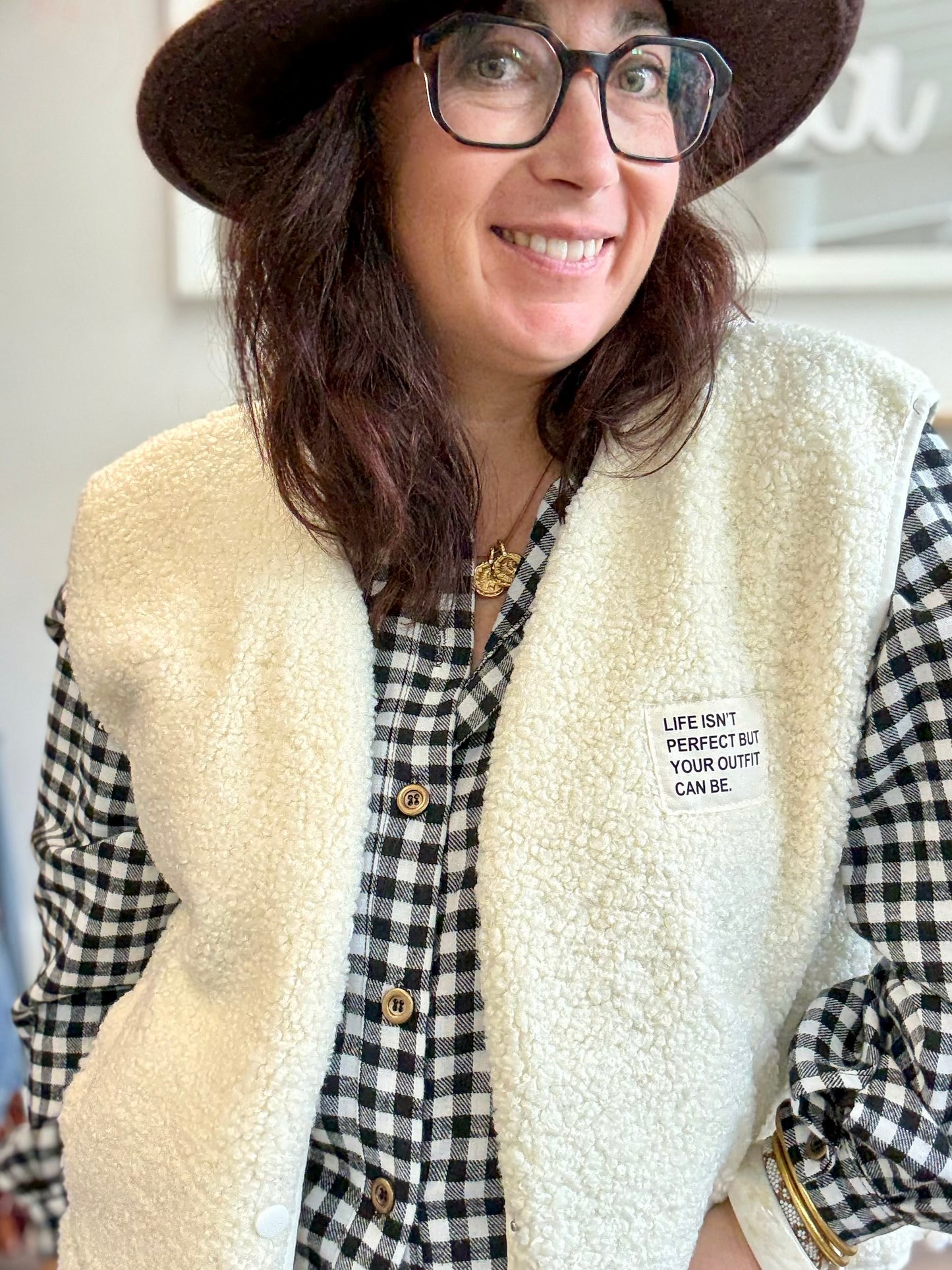 Veste Teddy Écru