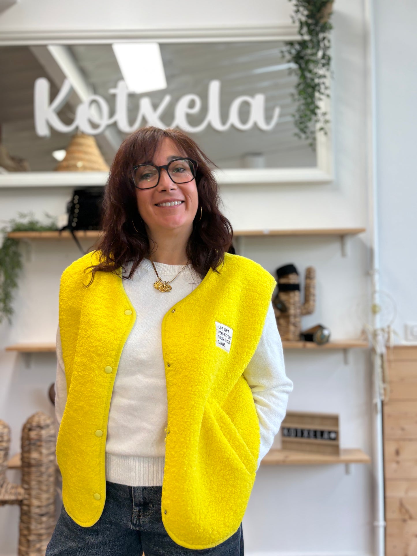Veste Teddy jaune