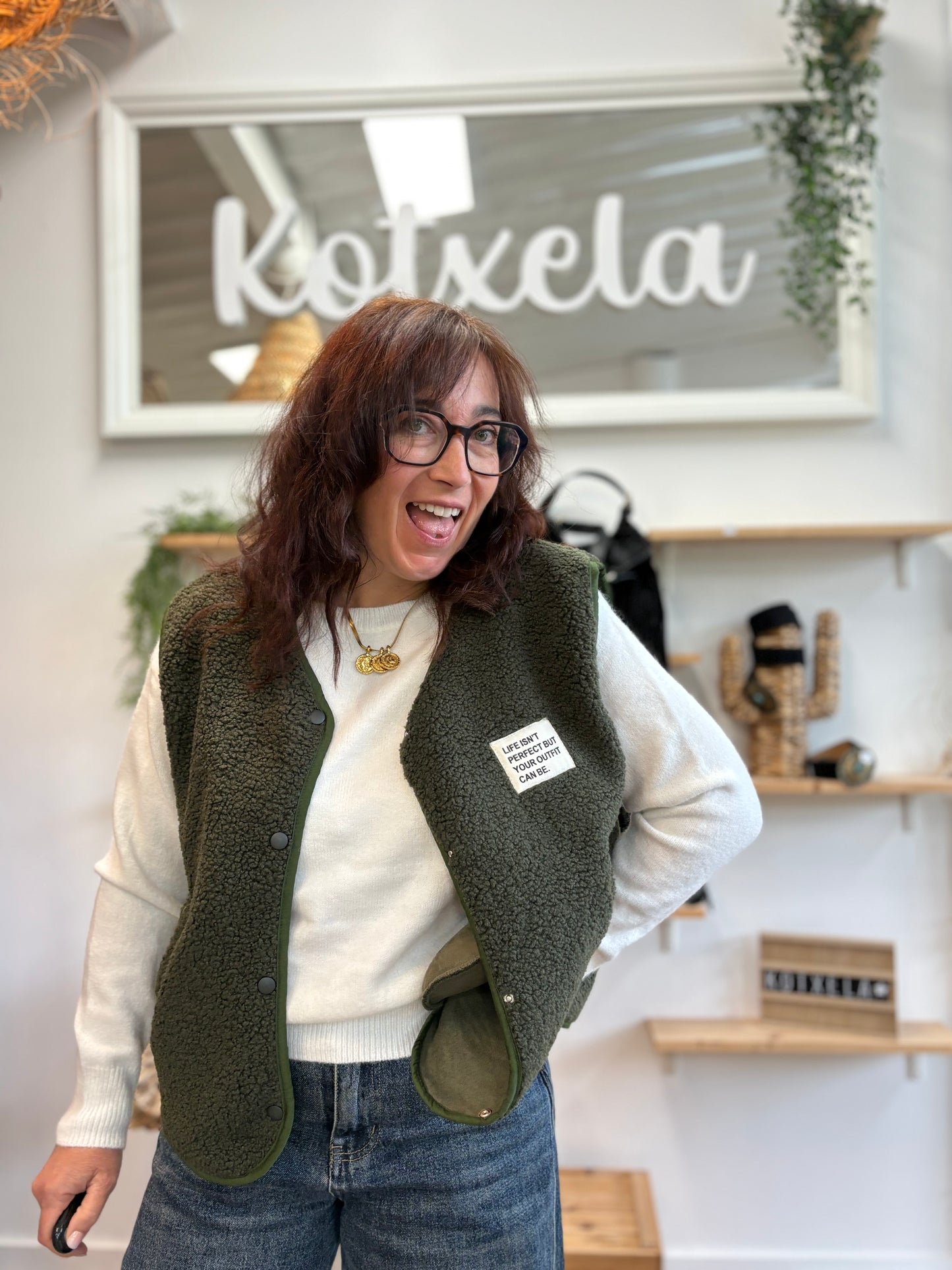 Veste Teddy kaki