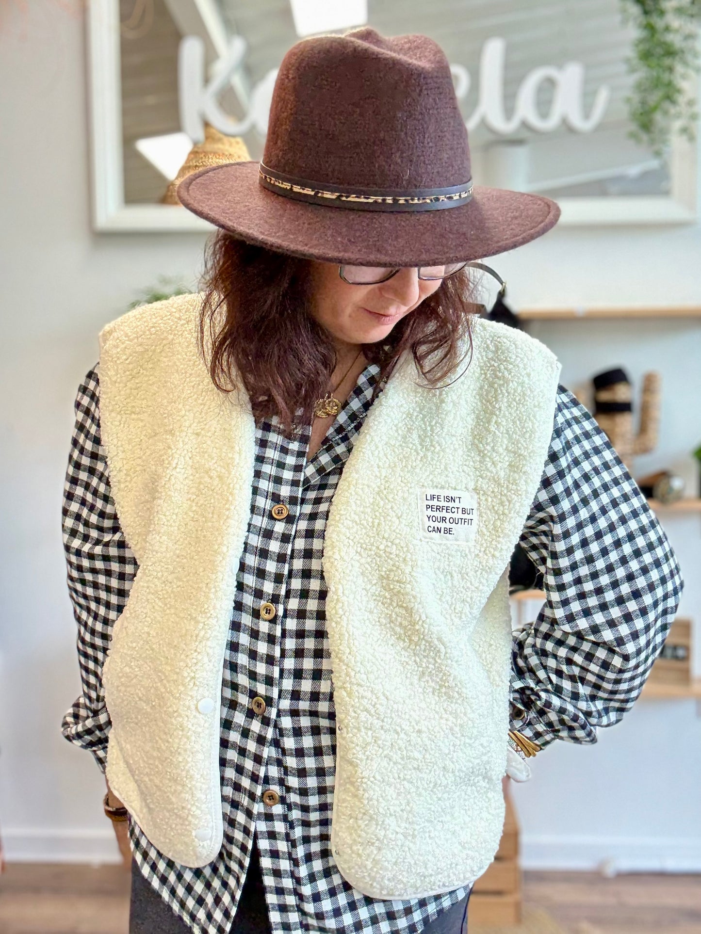 Veste Teddy Écru