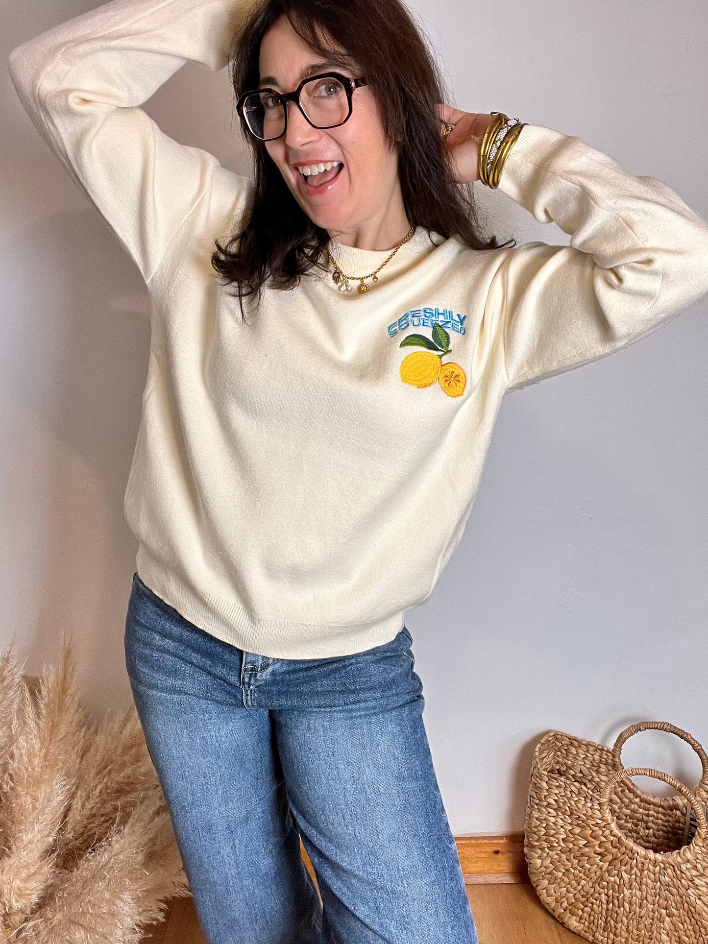 Pull fin tout doux citron