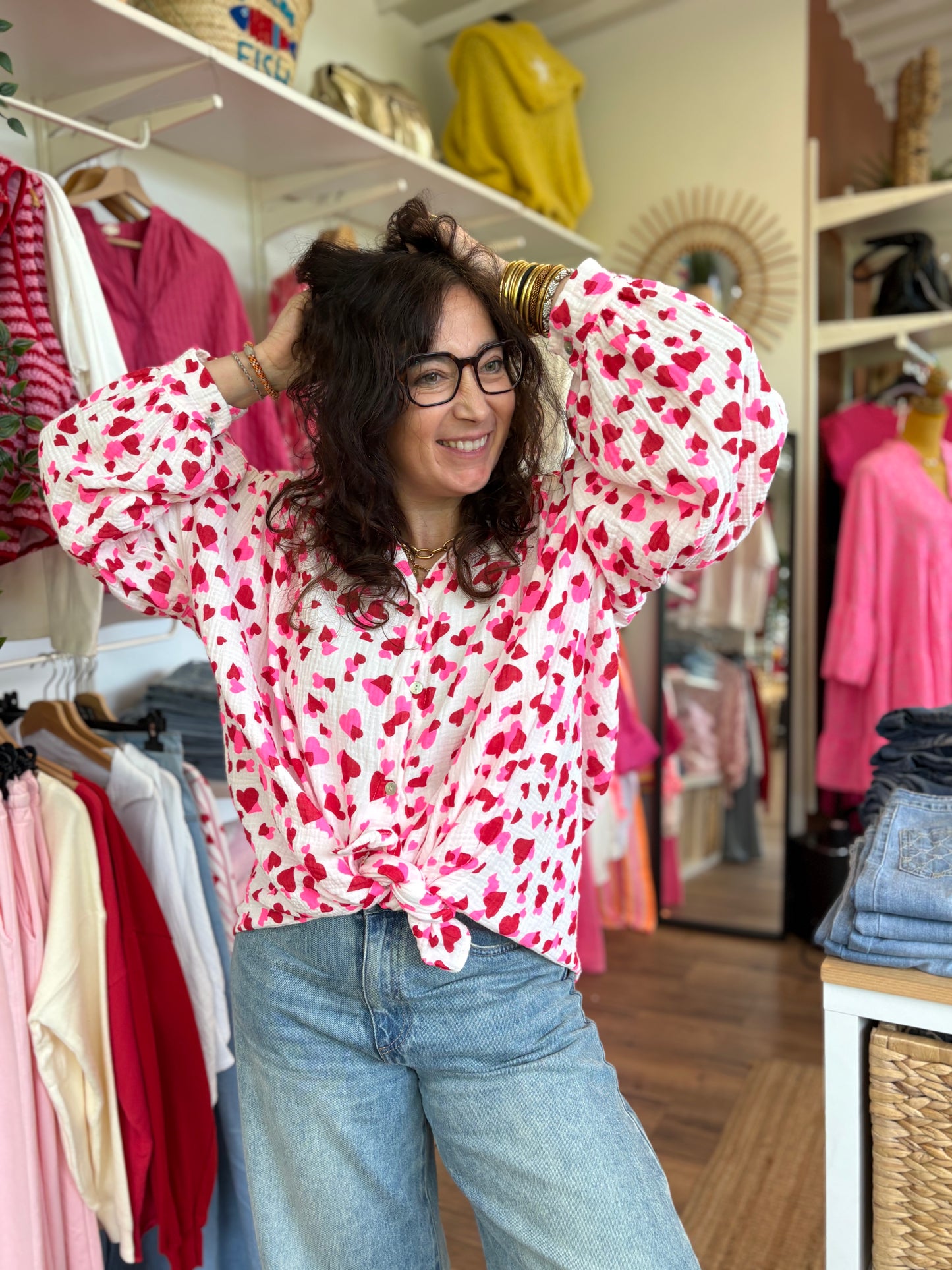 Chemise Gaze de coton oversize Coeur