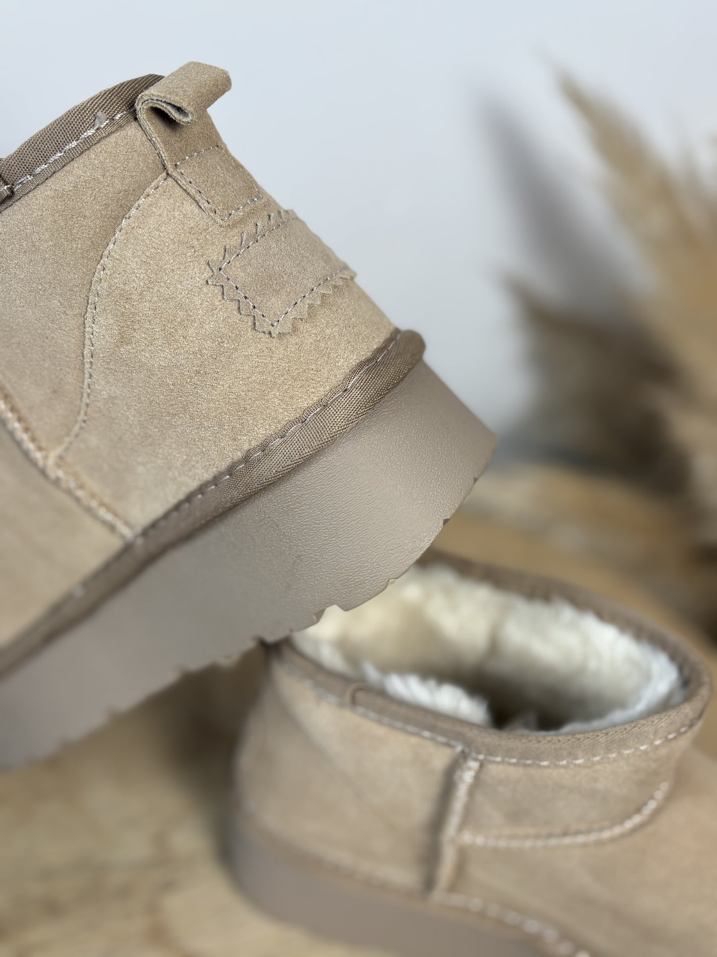Boots cuir Beige
