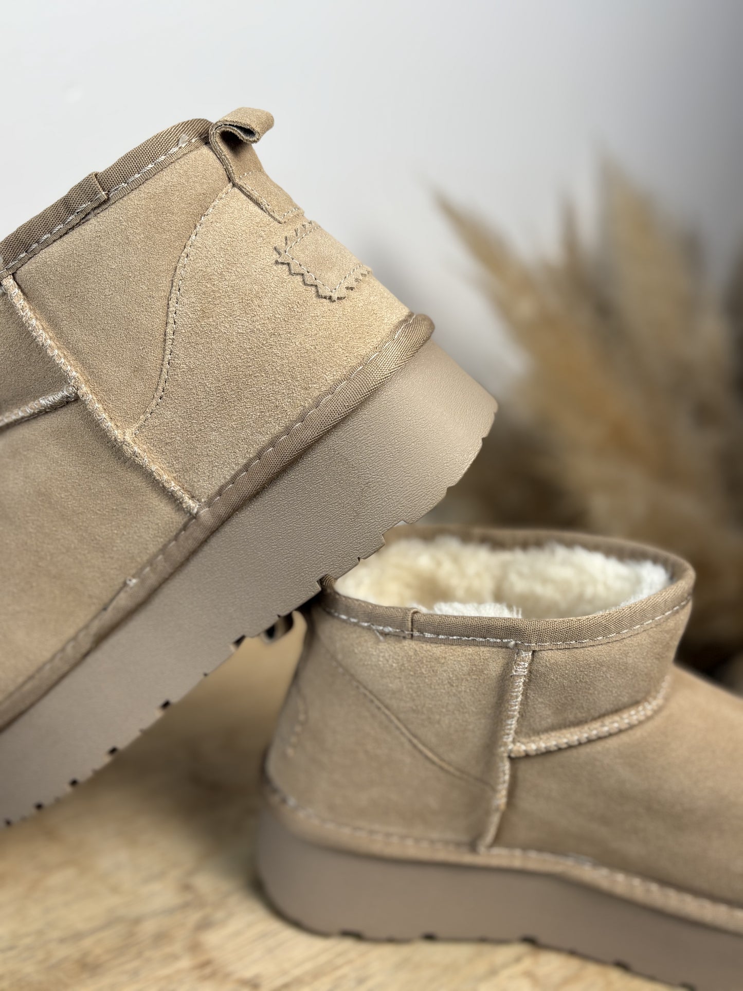 Boots cuir Beige