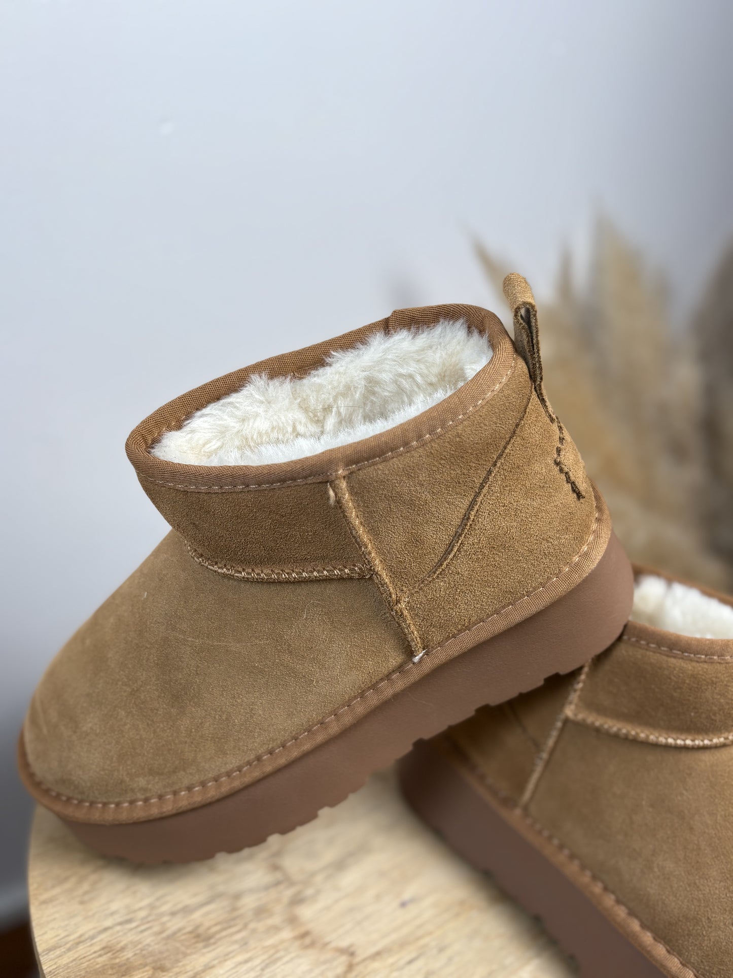 Boots cuir Camel