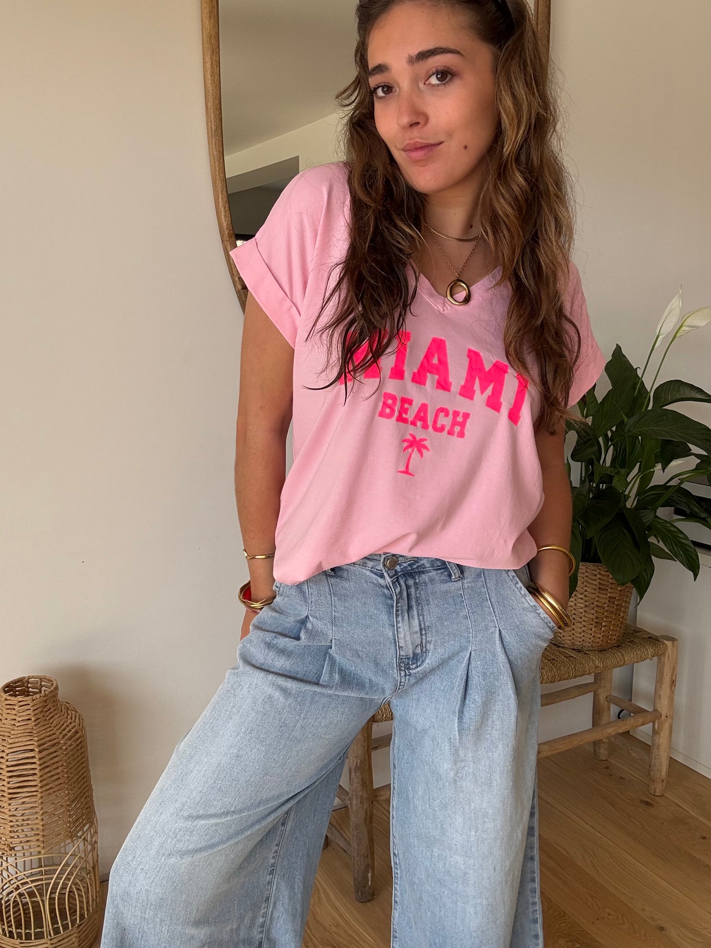 Tee shirt Miami beach rose 💓🌴