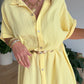 Robe chemise gaze de coton jaune