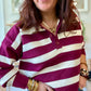 Polo rayé bordeaux